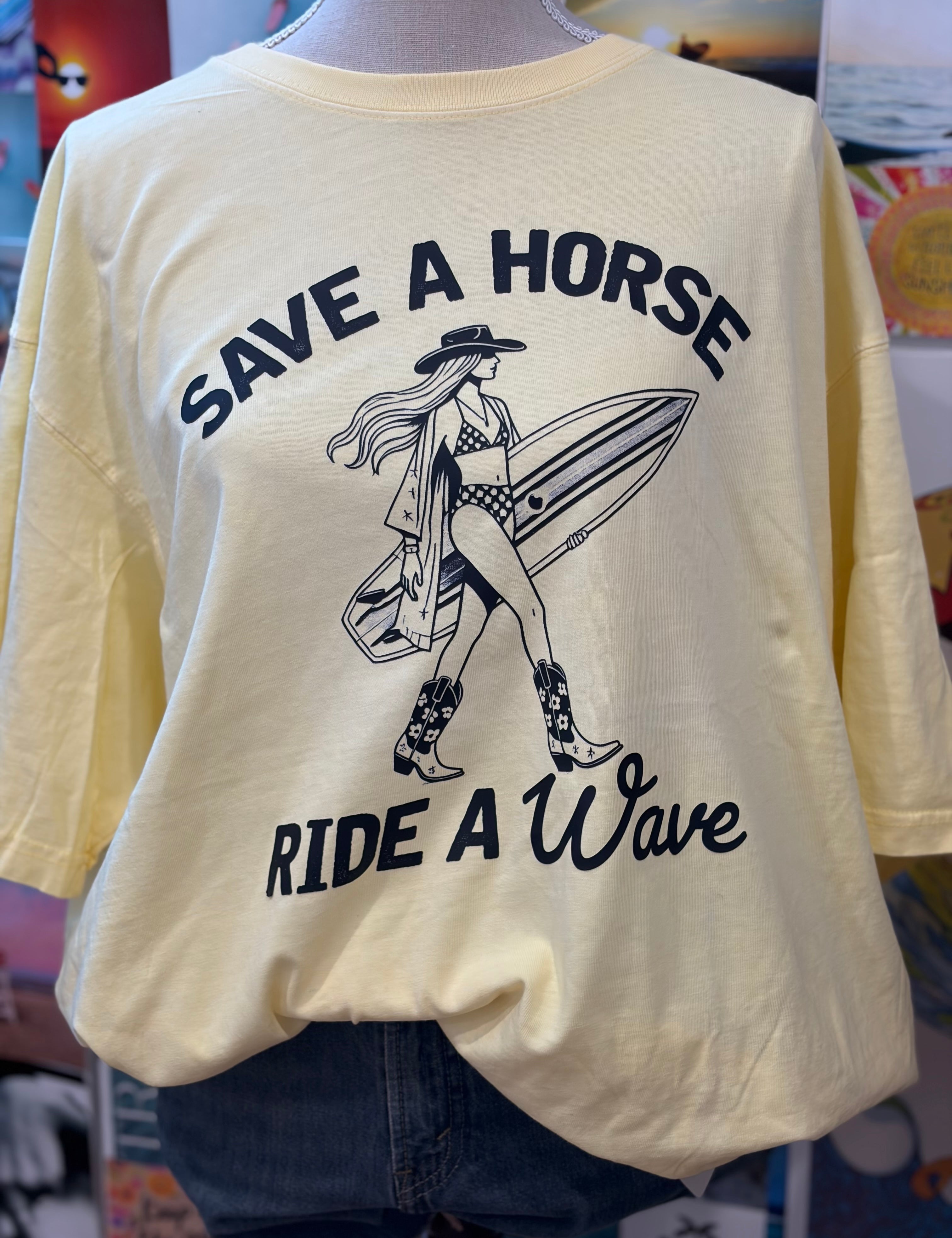 T-SHIRT JUNKIE Save A Horse, Ride A Wave Tee on Simply Obsessed