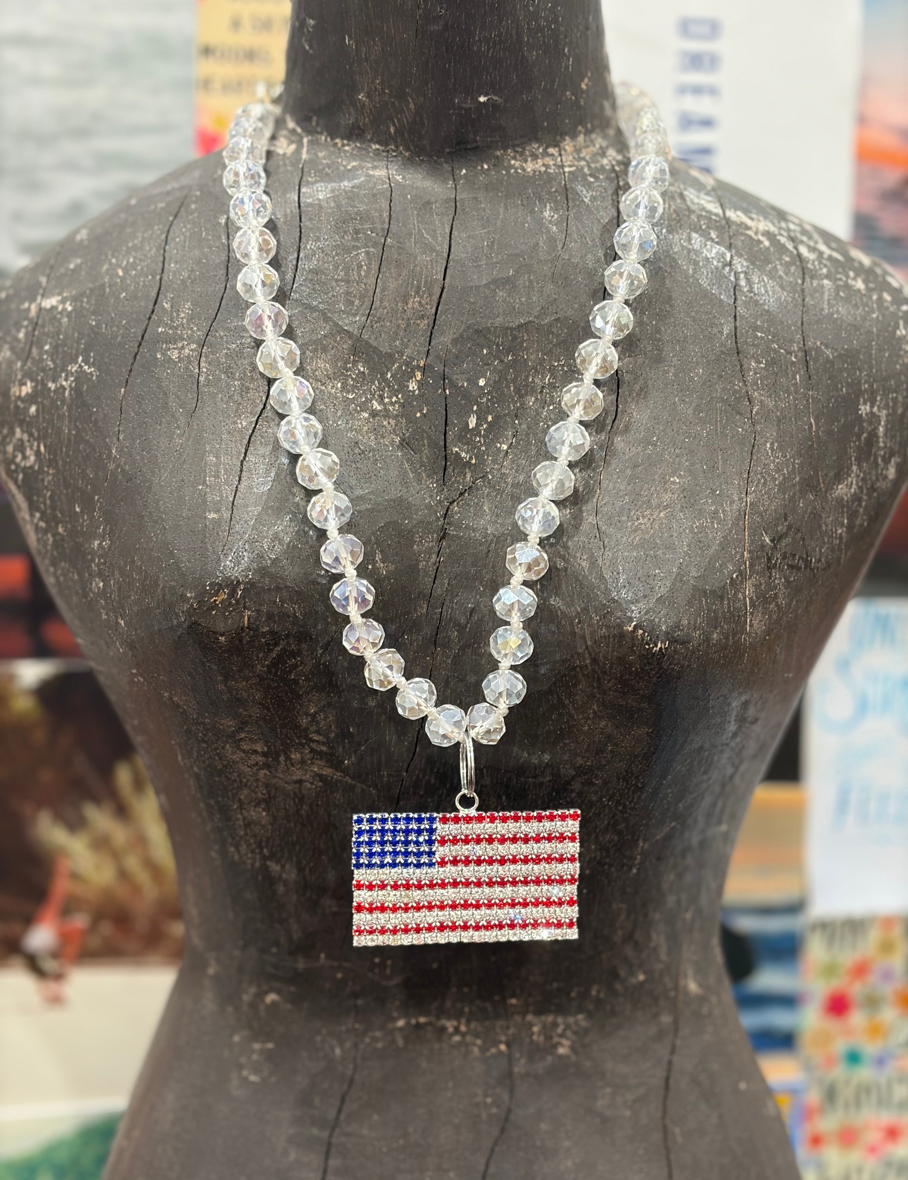 JEWELRY SALE Crystal Flag Necklace on Simply Obsessed