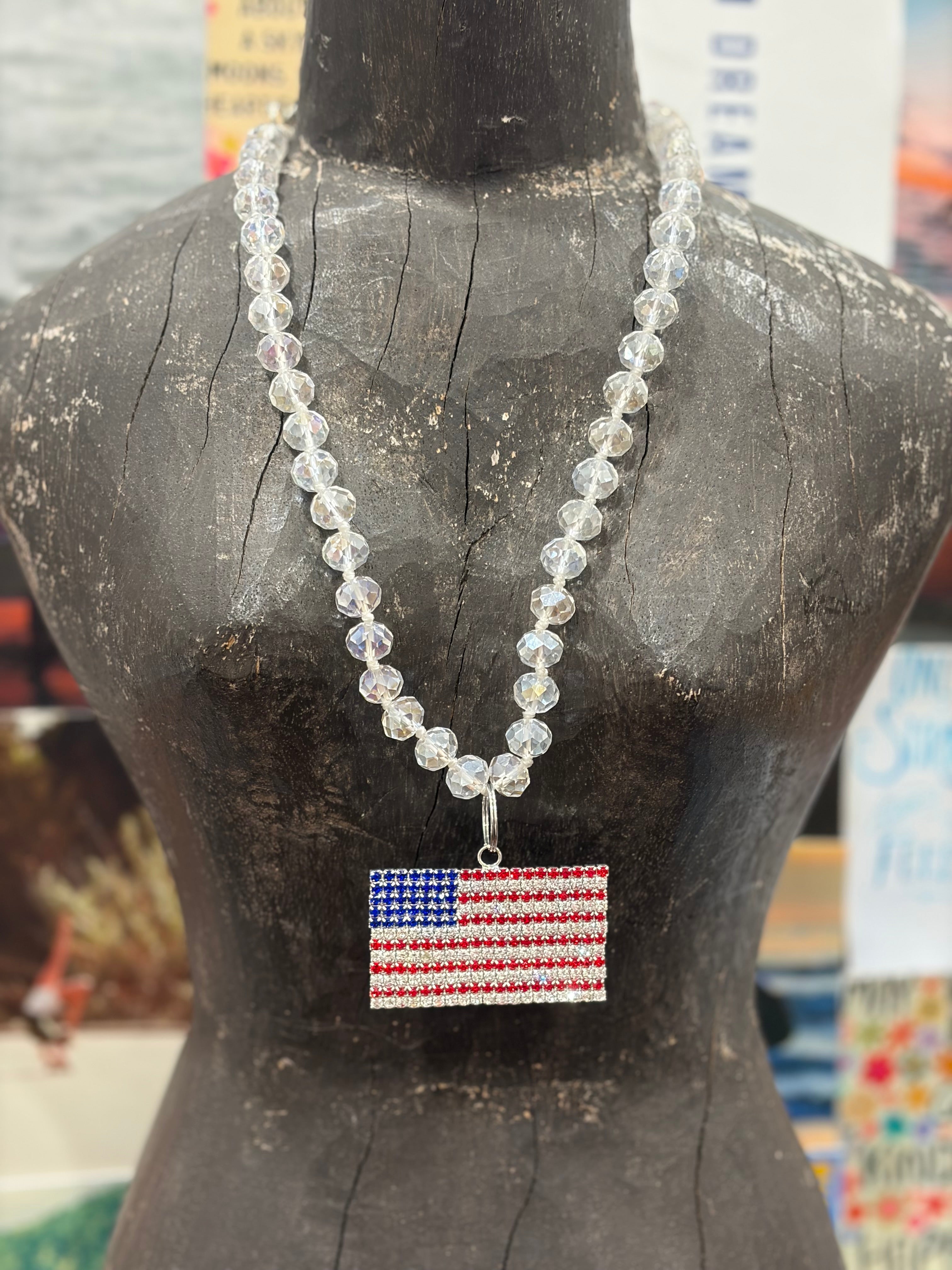 JEWELRY SALE Crystal Flag Necklace on Simply Obsessed