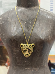 MALIBU HIPPIE Crystal Leopard 14K Gold Plated Chain Necklace on Simply Obsessed