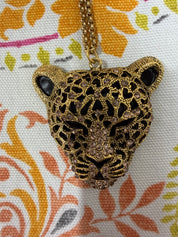 MALIBU HIPPIE Crystal Leopard 14K Gold Plated Chain Necklace on Simply Obsessed