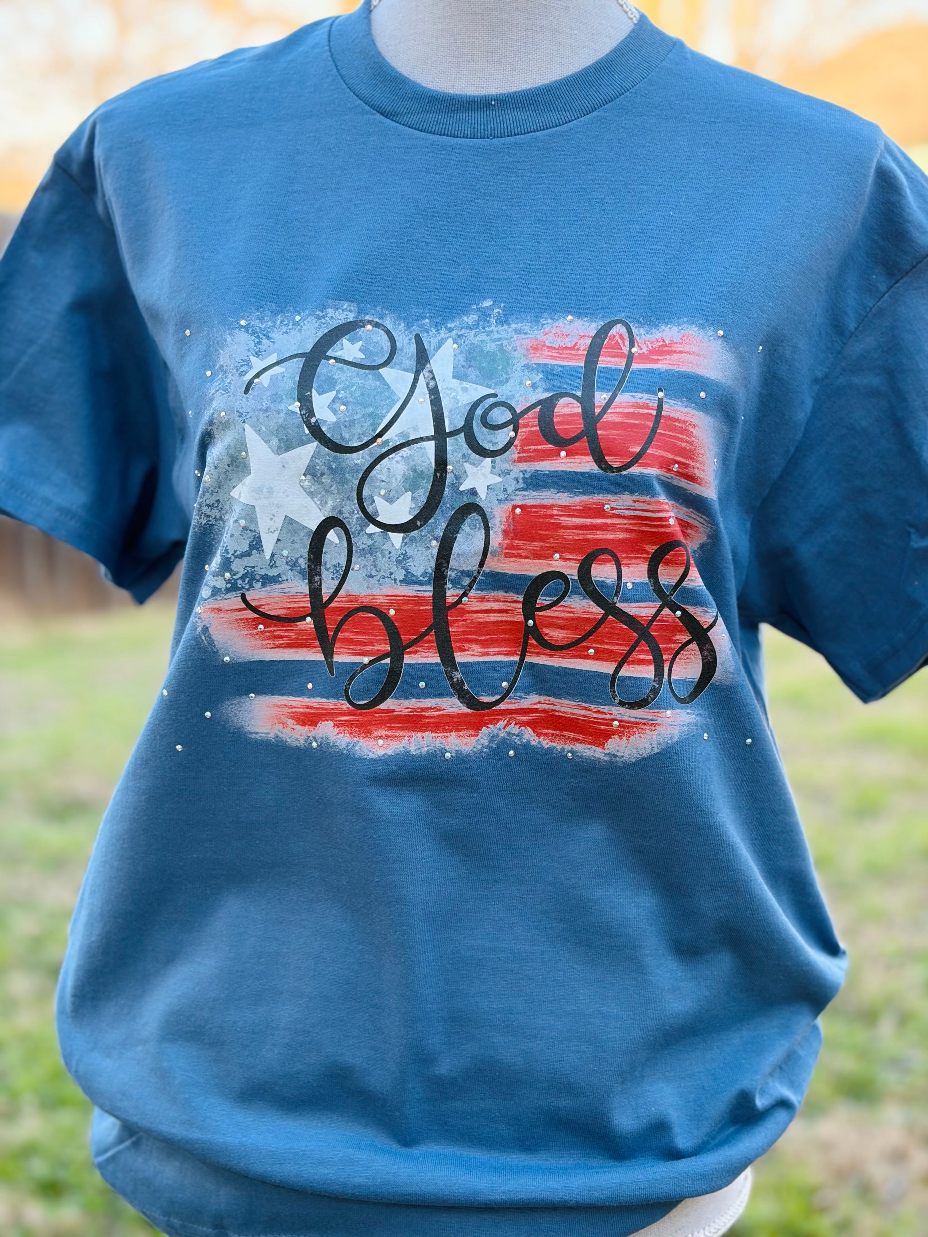 T-SHIRT JUNKIE God Bless Bling Tee on Simply Obsessed
