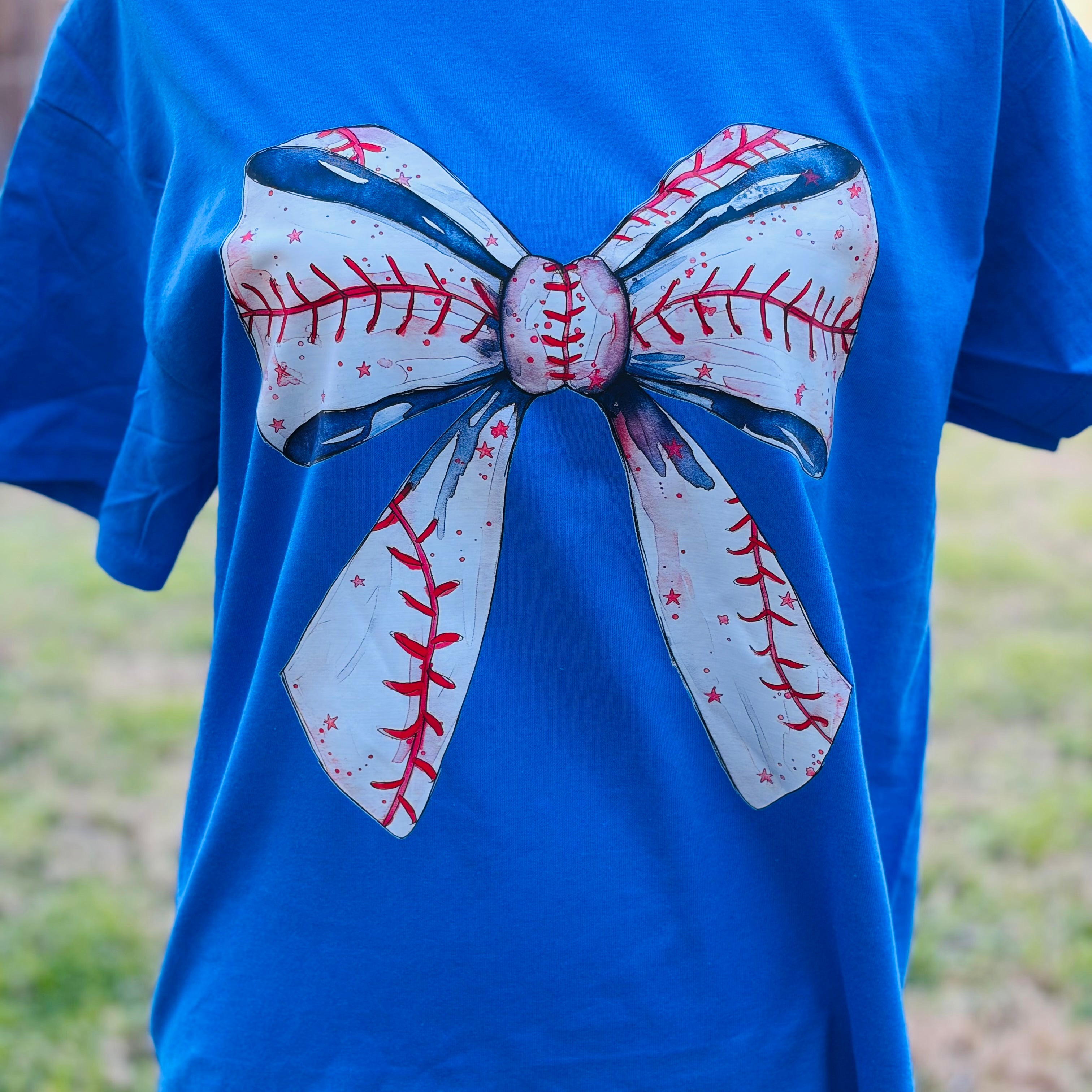 T-SHIRT JUNKIE Baseball Bow Tee on Simply Obsessed