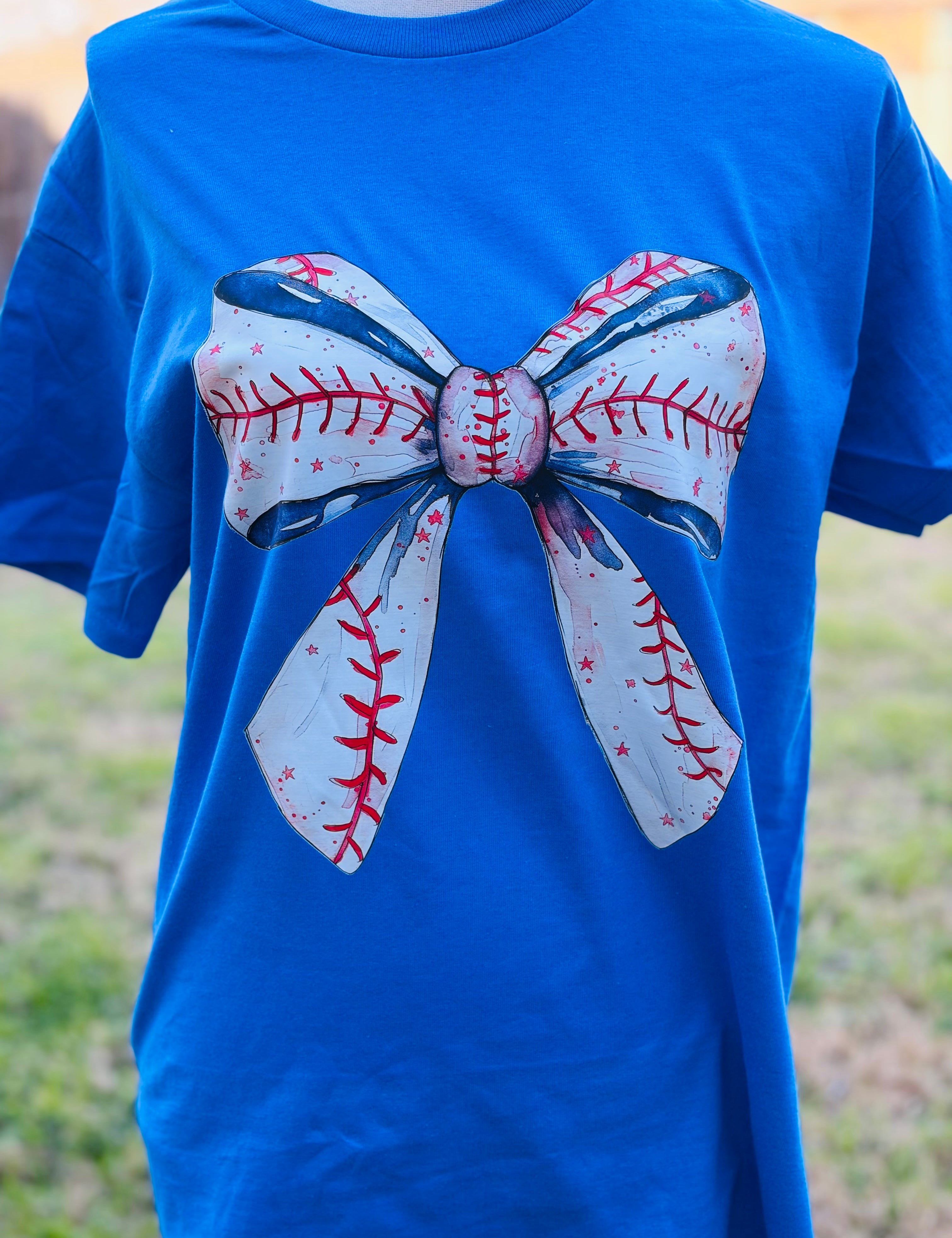 T-SHIRT JUNKIE Baseball Bow Tee on Simply Obsessed
