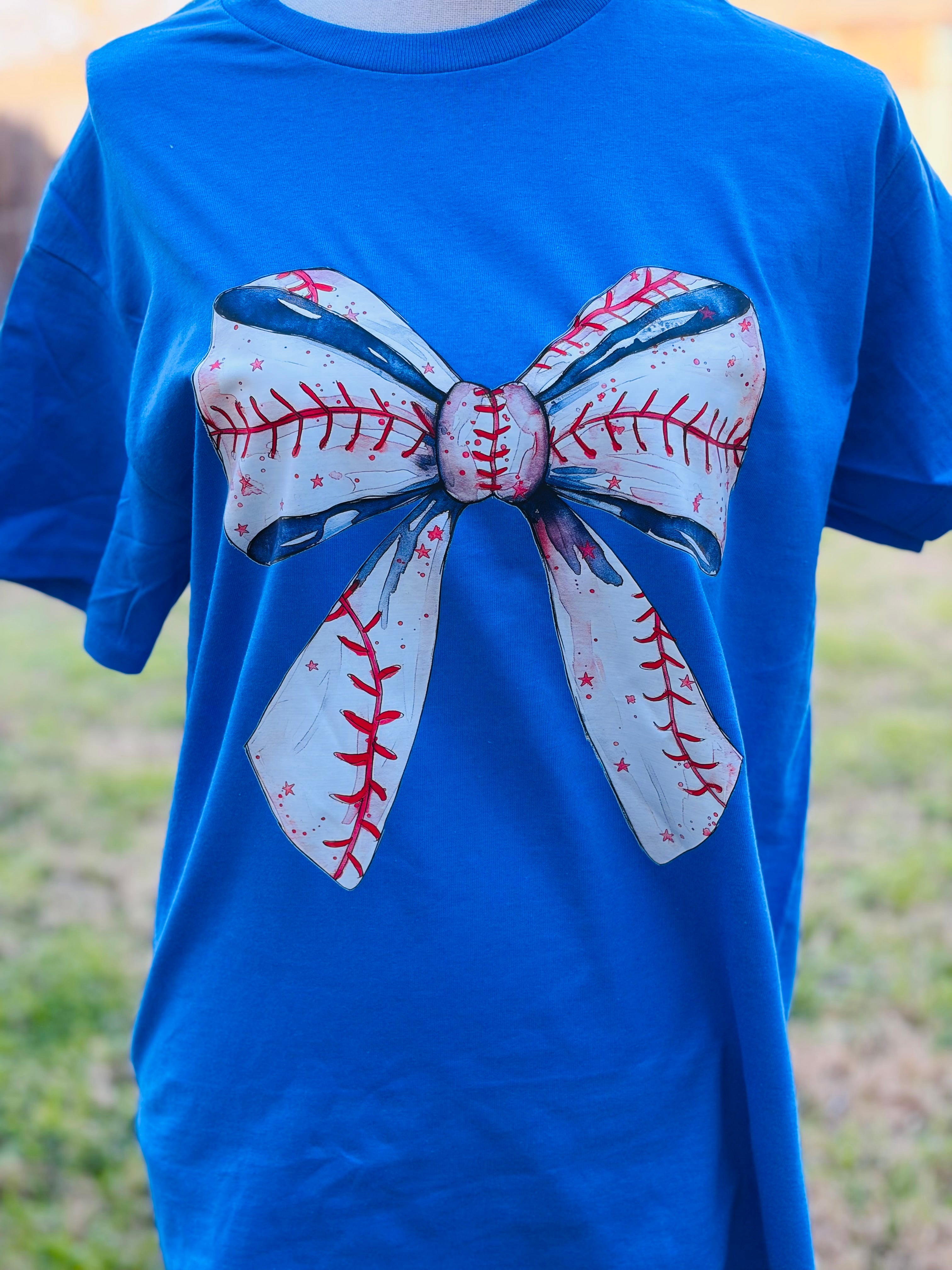 T-SHIRT JUNKIE Baseball Bow Tee on Simply Obsessed