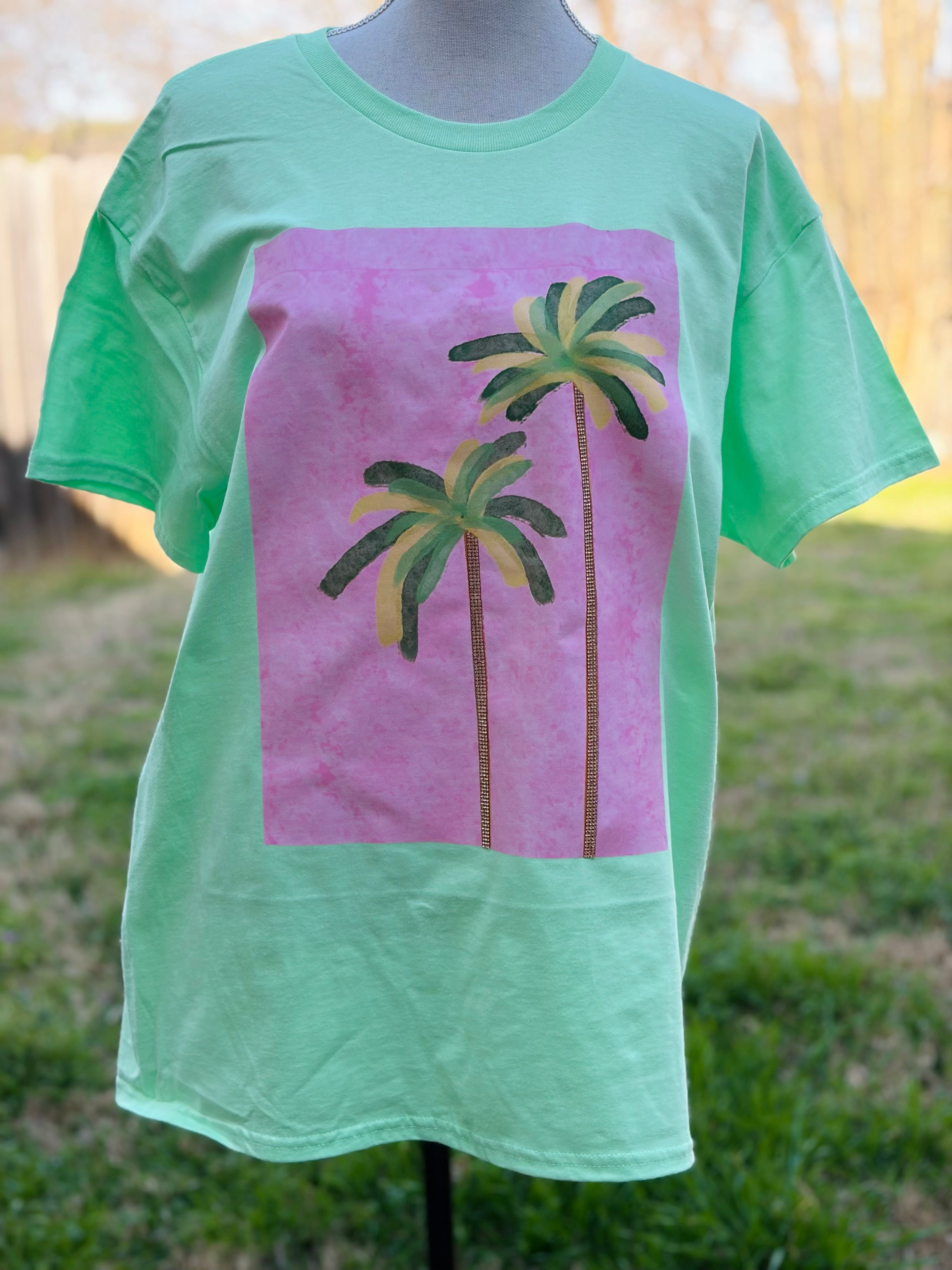 T-SHIRT JUNKIE Palm Tree Bling Tee on Simply Obsessed