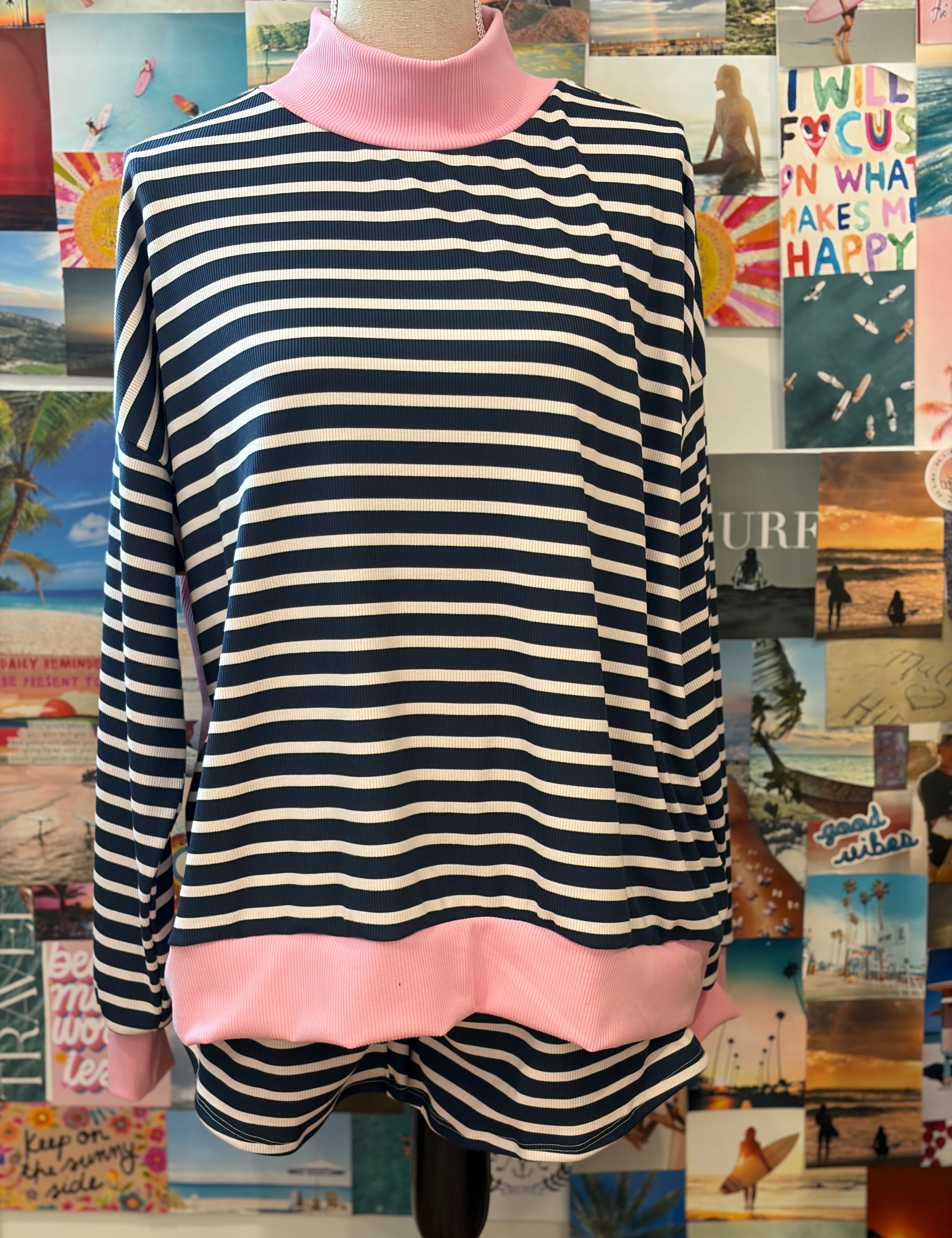 SAGE+FIG Mock Turtleneck Striped Set on Simply Obsessed