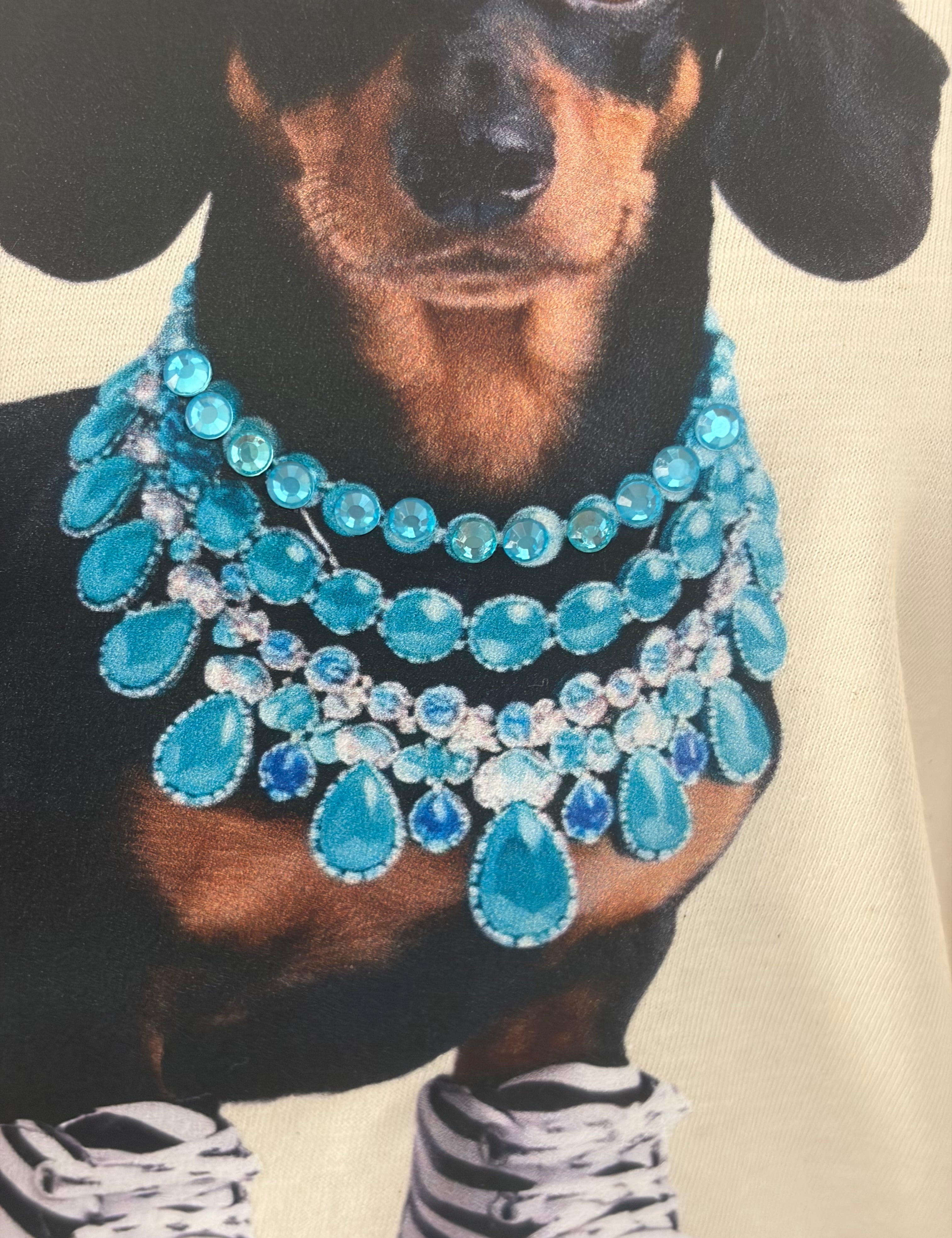 T-SHIRT JUNKIE Weiner Dog Roller Skate Bling Tee on Simply Obsessed