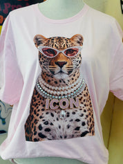T-SHIRT JUNKIE Icon Leopard Bling Tee on Simply Obsessed