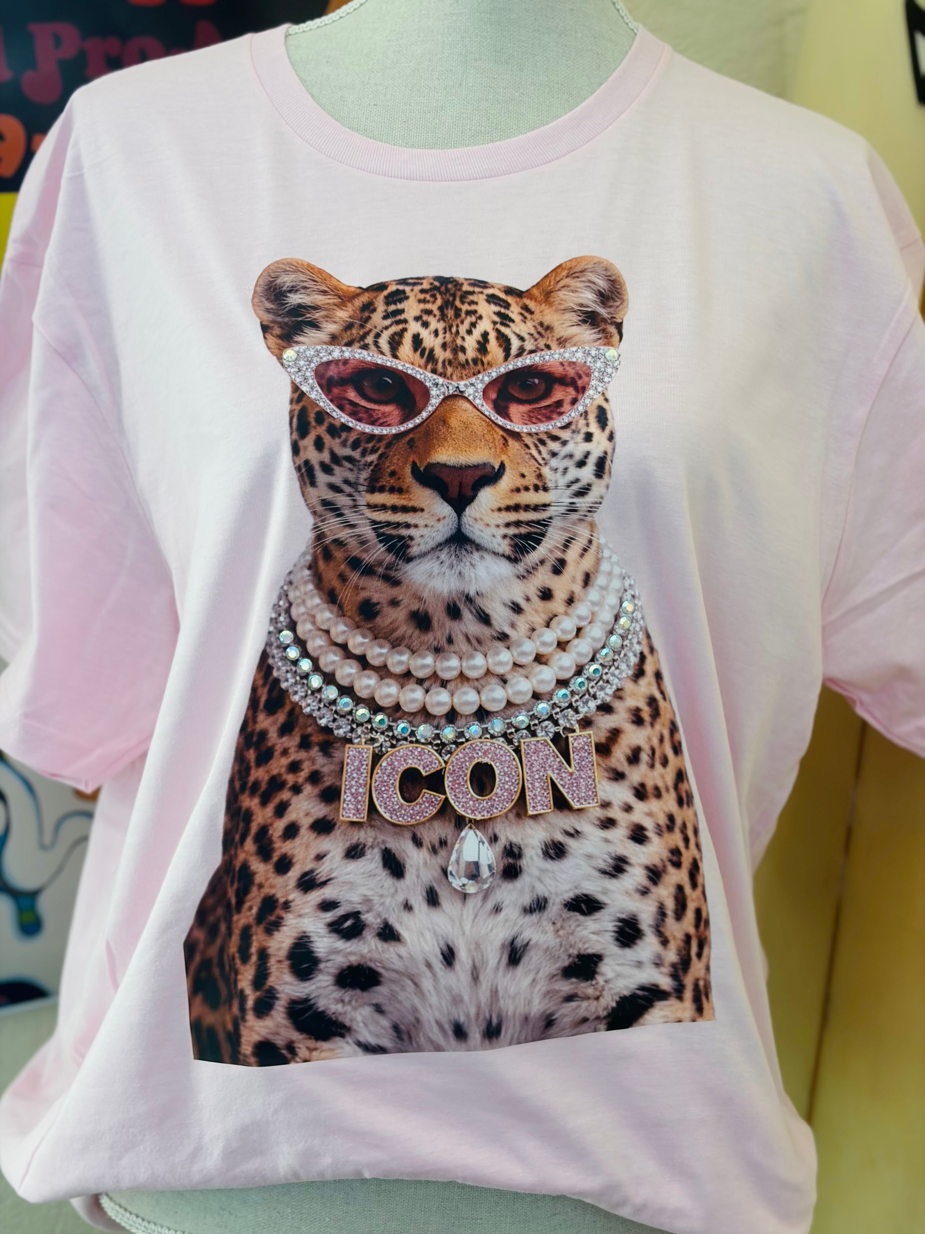 T-SHIRT JUNKIE Icon Leopard Bling Tee on Simply Obsessed