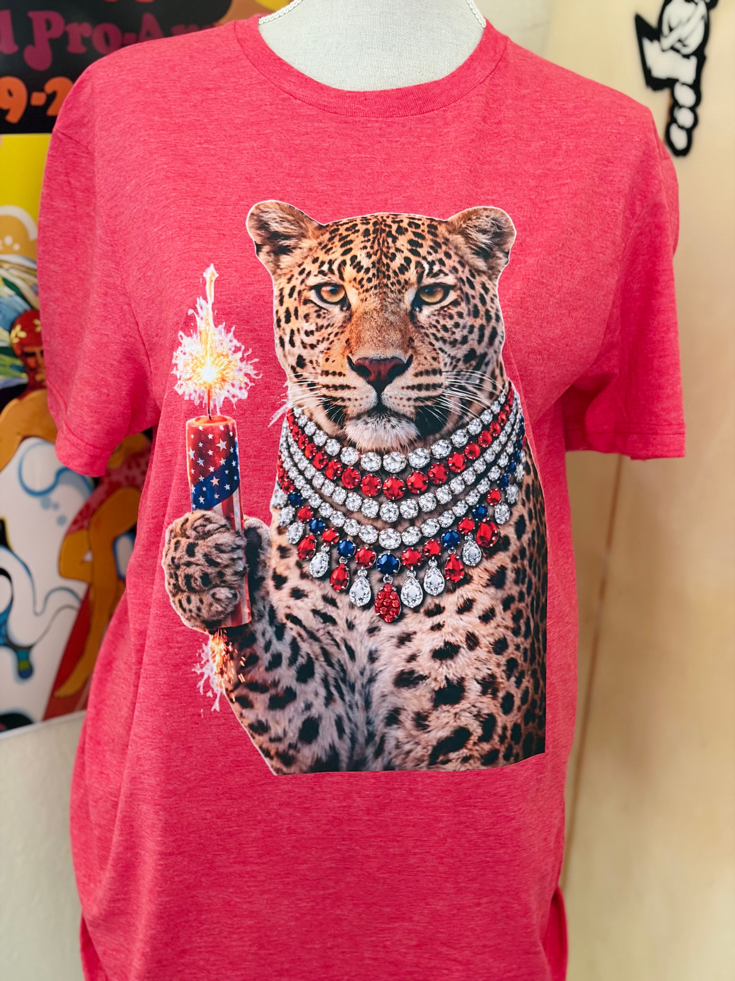 T-SHIRT JUNKIE All American Leopard Bling Tee on Simply Obsessed