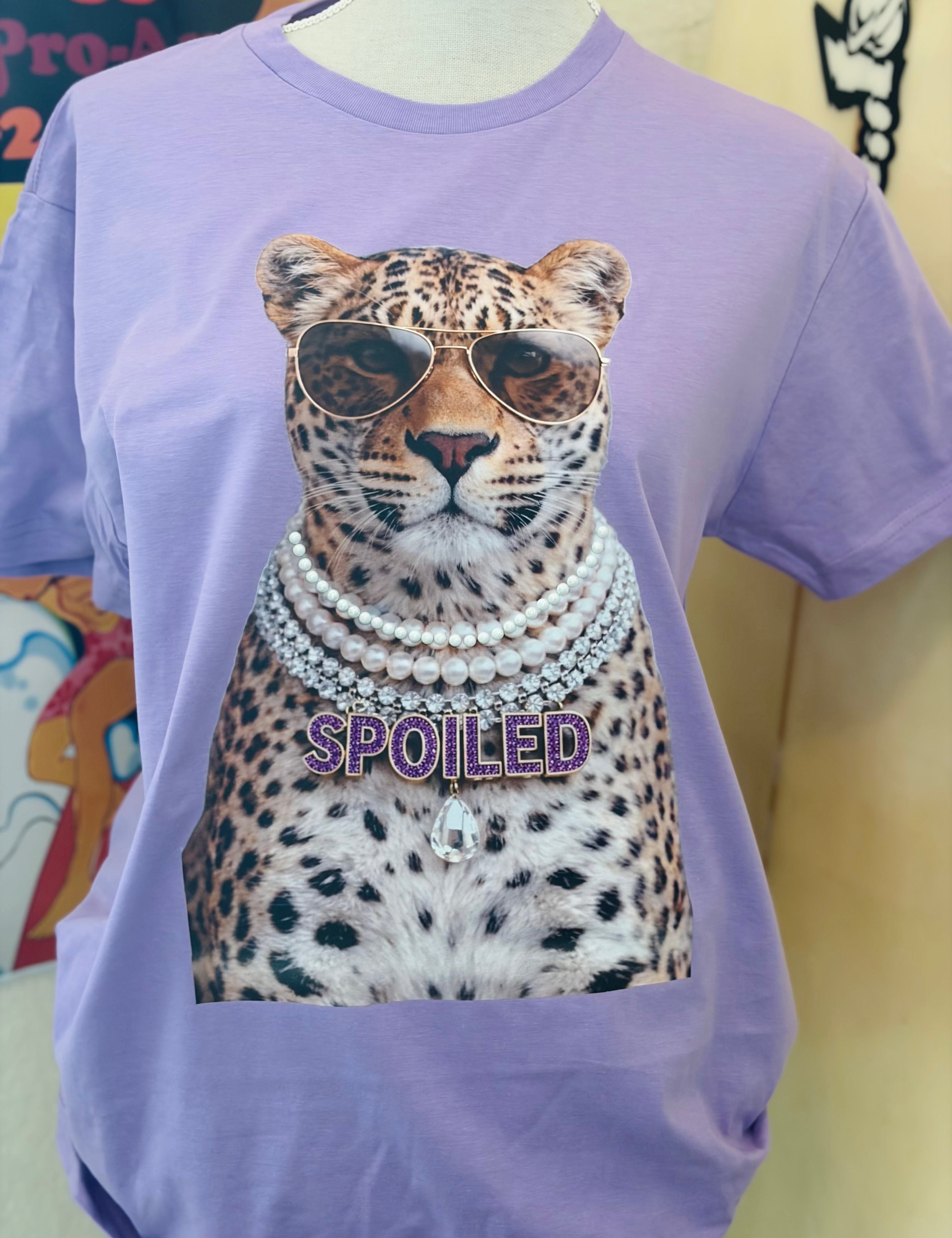 T-SHIRT JUNKIE Spoiled Leopard Bling Tee on Simply Obsessed