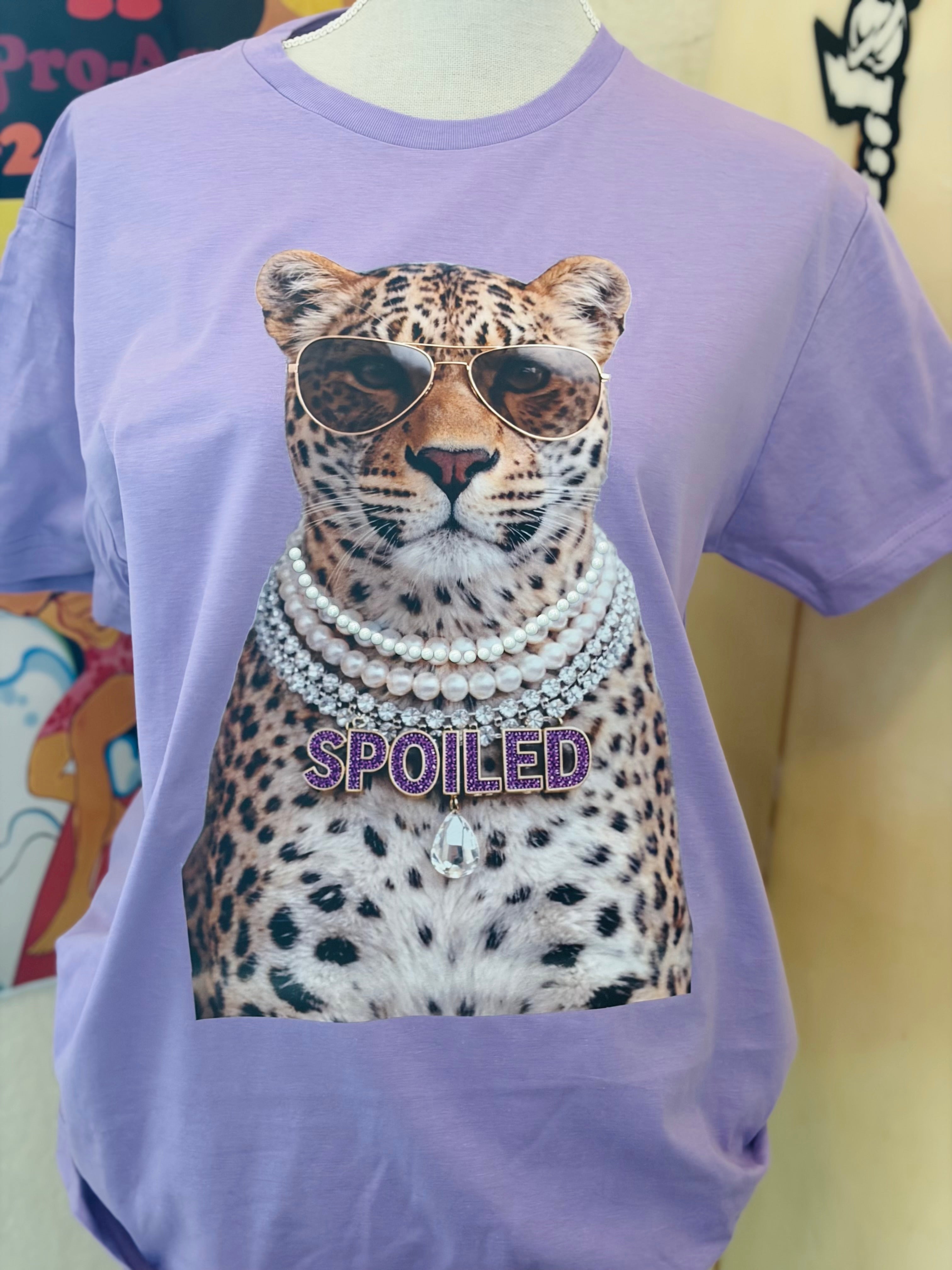 T-SHIRT JUNKIE Spoiled Leopard Bling Tee on Simply Obsessed