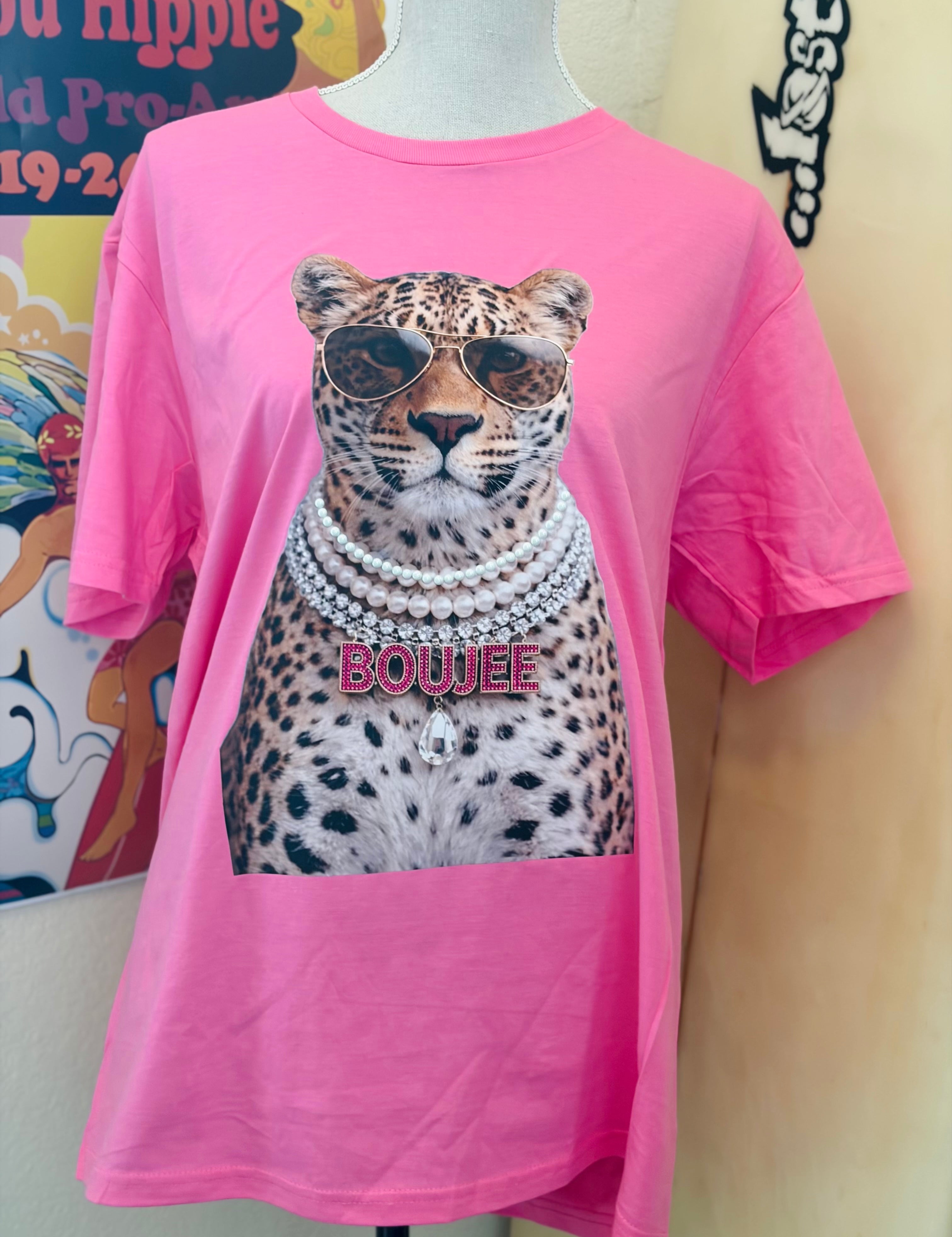 T-SHIRT JUNKIE Boujee Leopard Bling Tee on Simply Obsessed