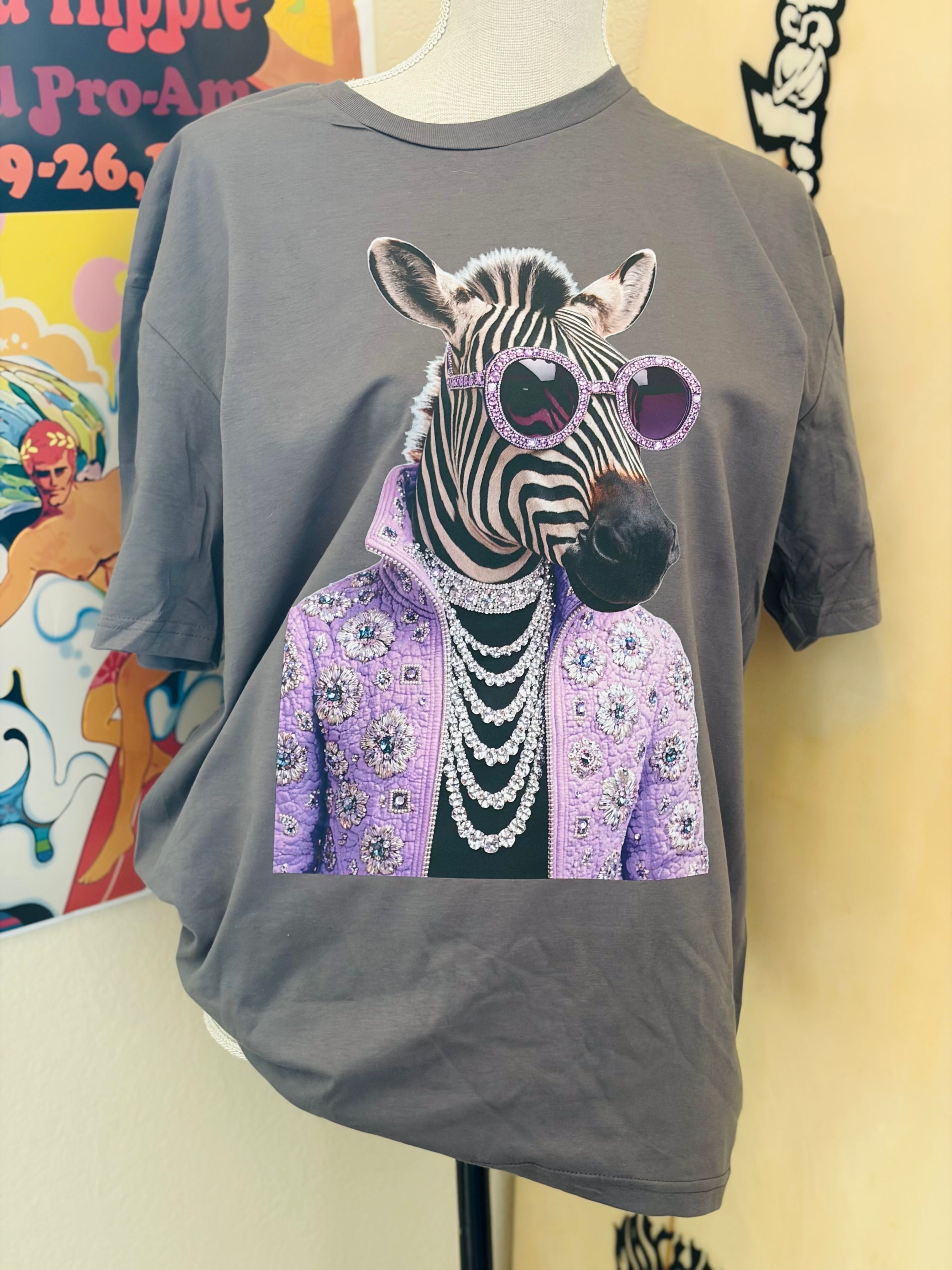 T-SHIRT JUNKIE Zebra Bling Tee on Simply Obsessed