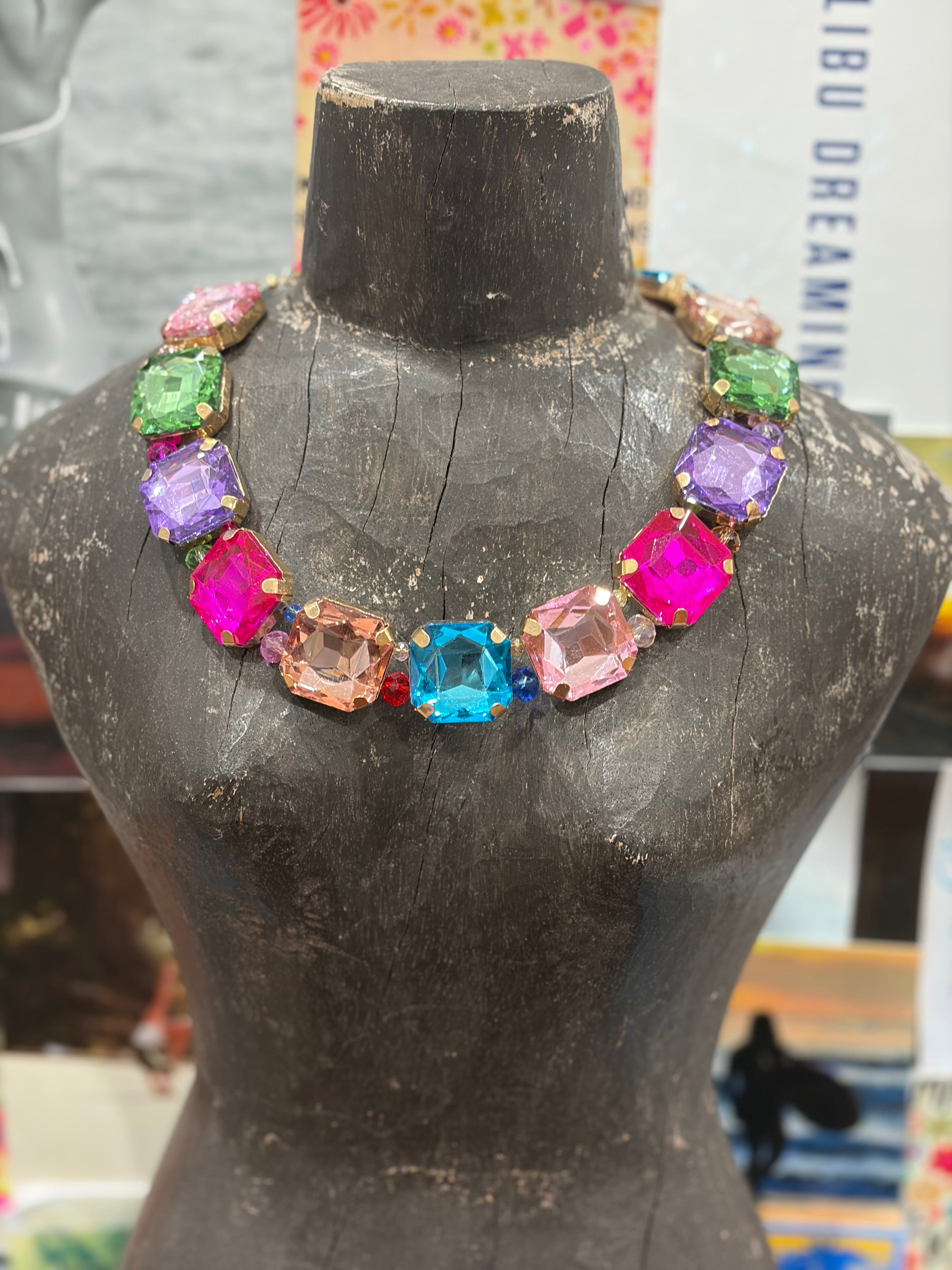 Bright Square Crystal Necklace on Simply Obsessed