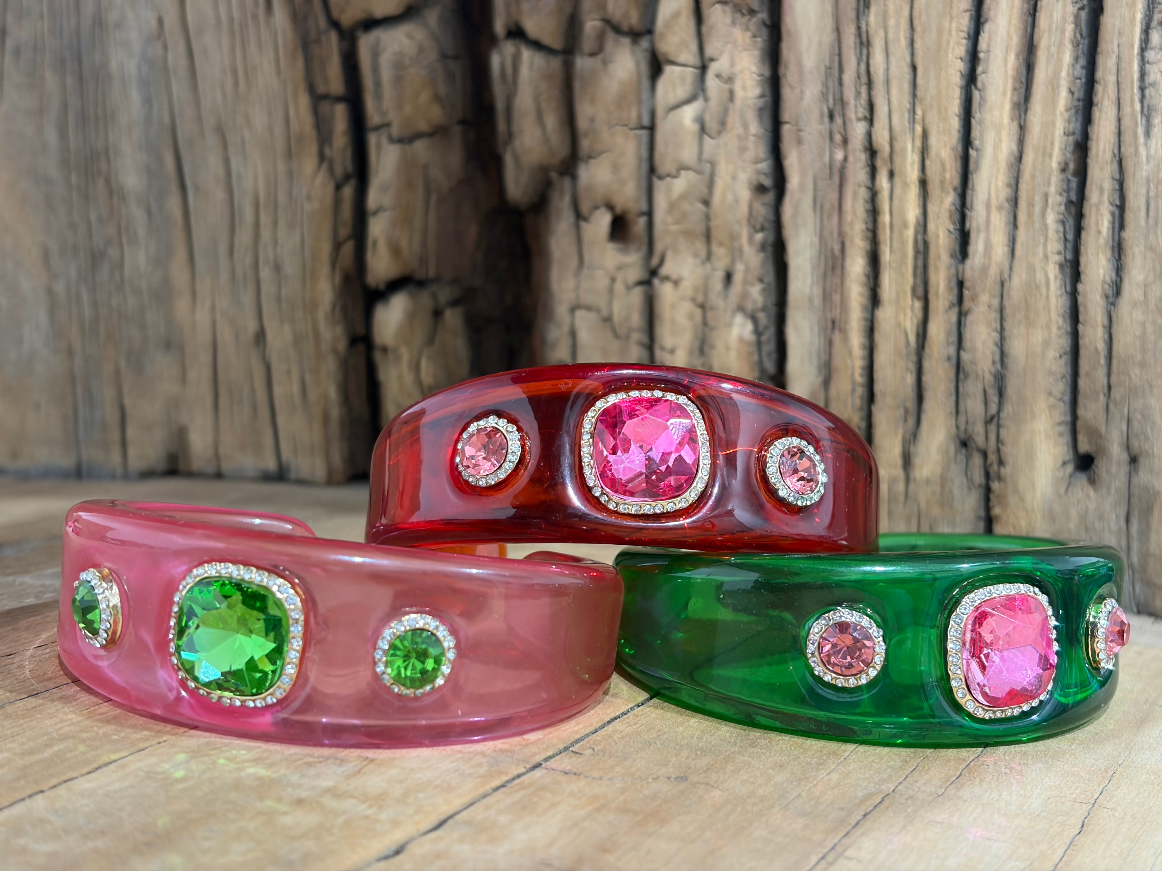 Skinny Acrylic Crystal Cuffs on Simply Obsessed