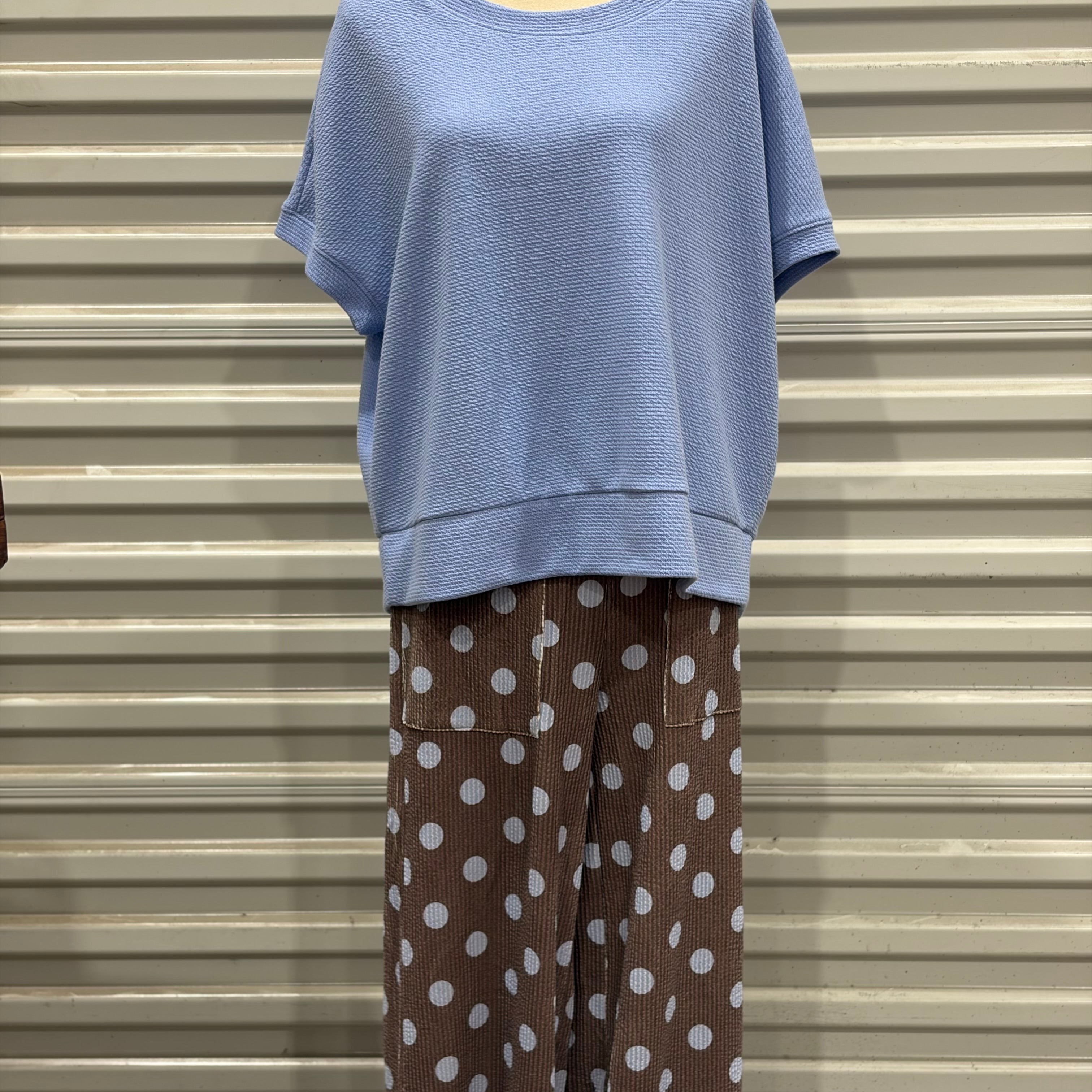 STYLIVE Polka Dot Everyday Shirt & Pants on Simply Obsessed
