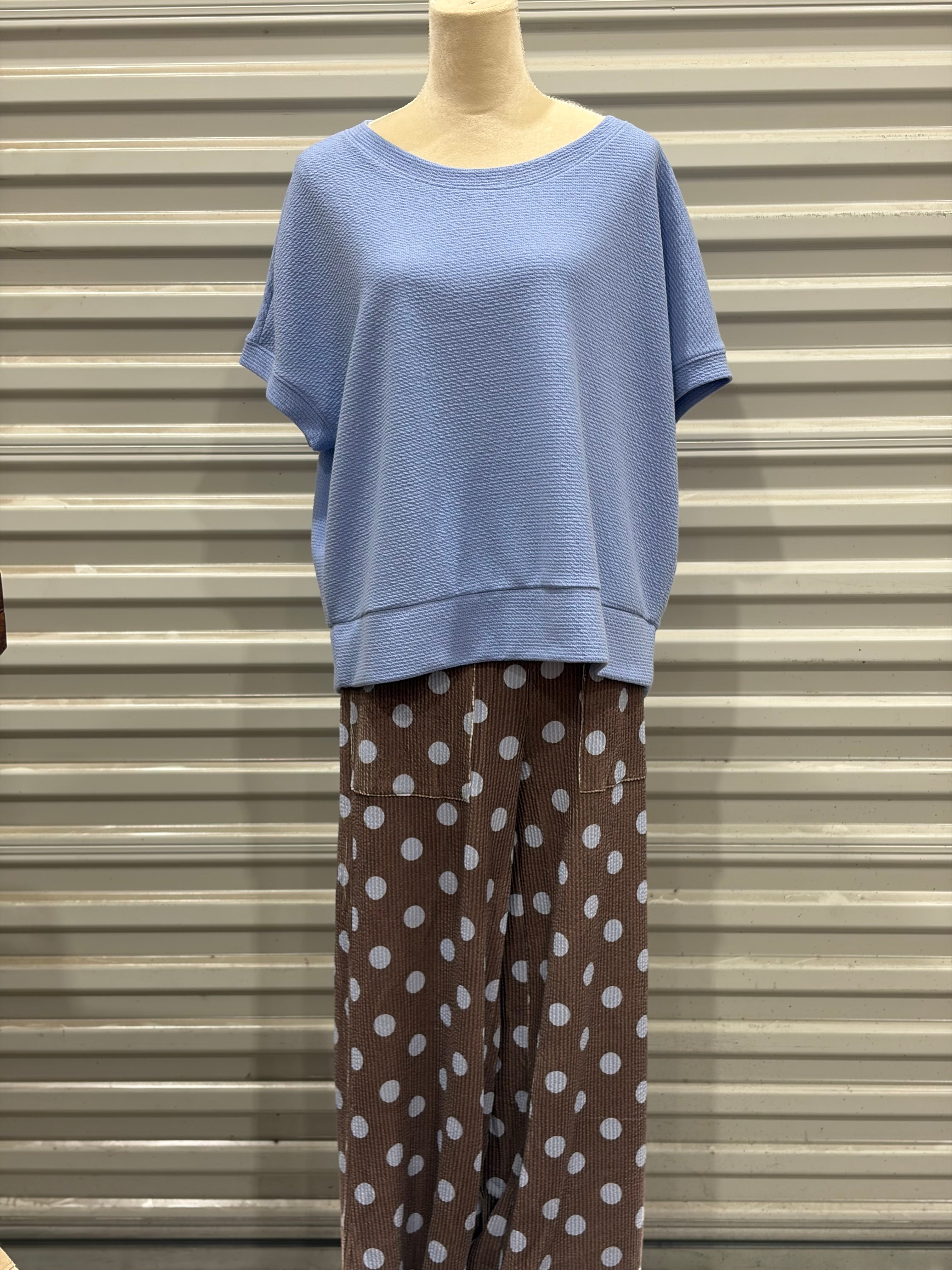 STYLIVE Polka Dot Everyday Shirt & Pants on Simply Obsessed