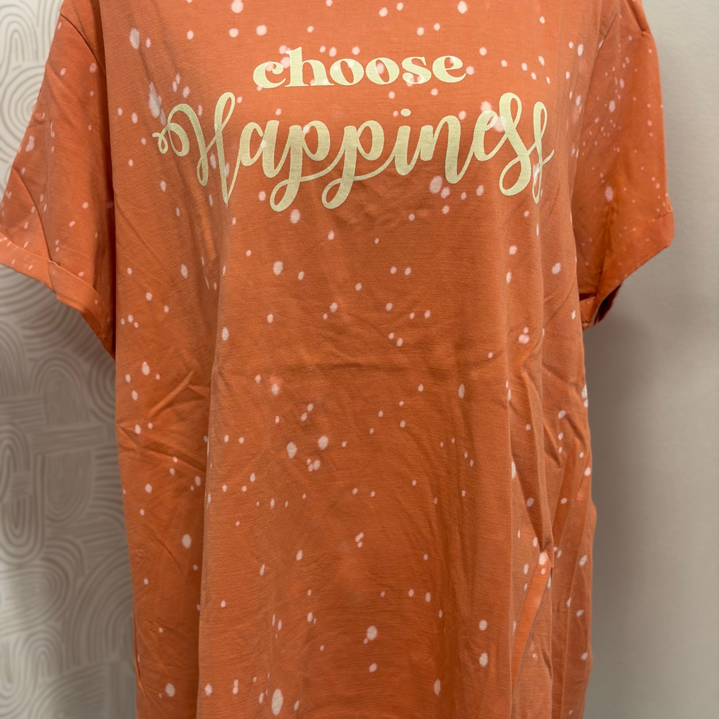 NIKKI & ALEX Choose Happiness Bleached Tee **PLUS SALE** on Simply Obsessed