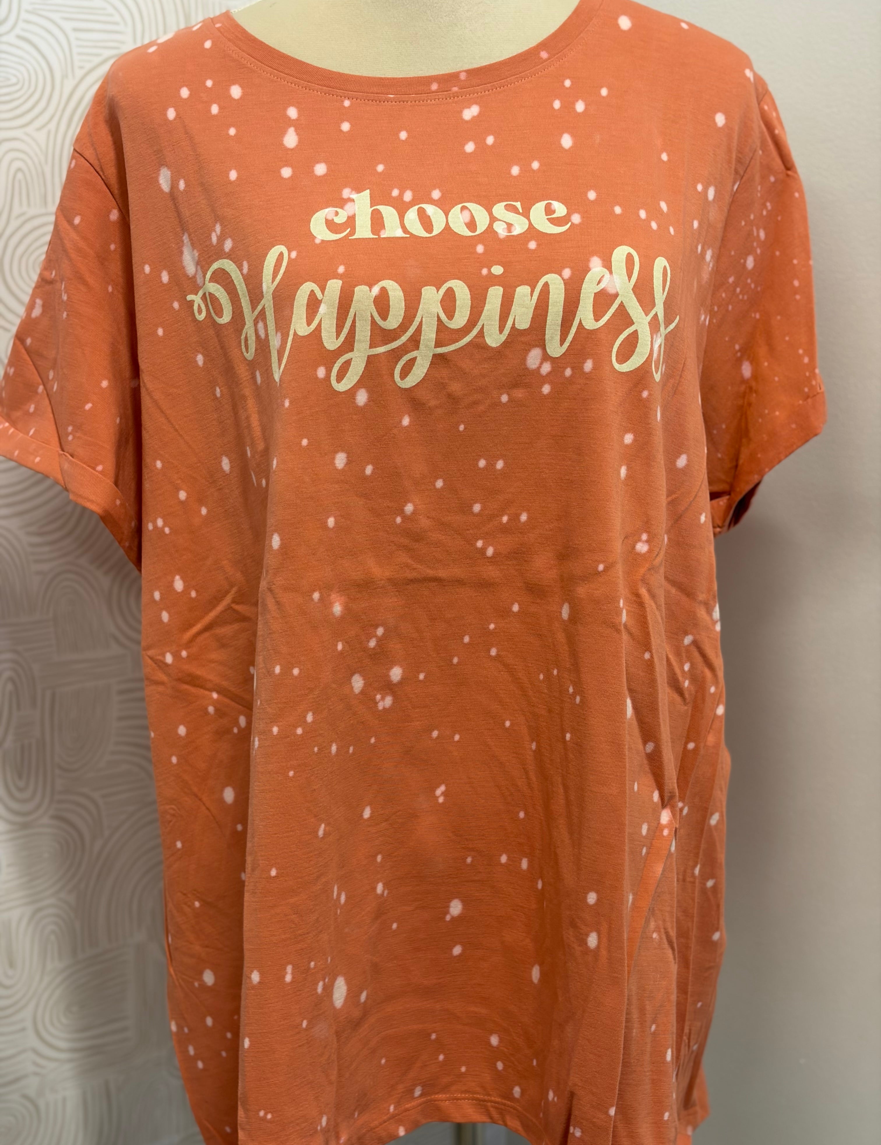 NIKKI & ALEX Choose Happiness Bleached Tee **PLUS SALE** on Simply Obsessed