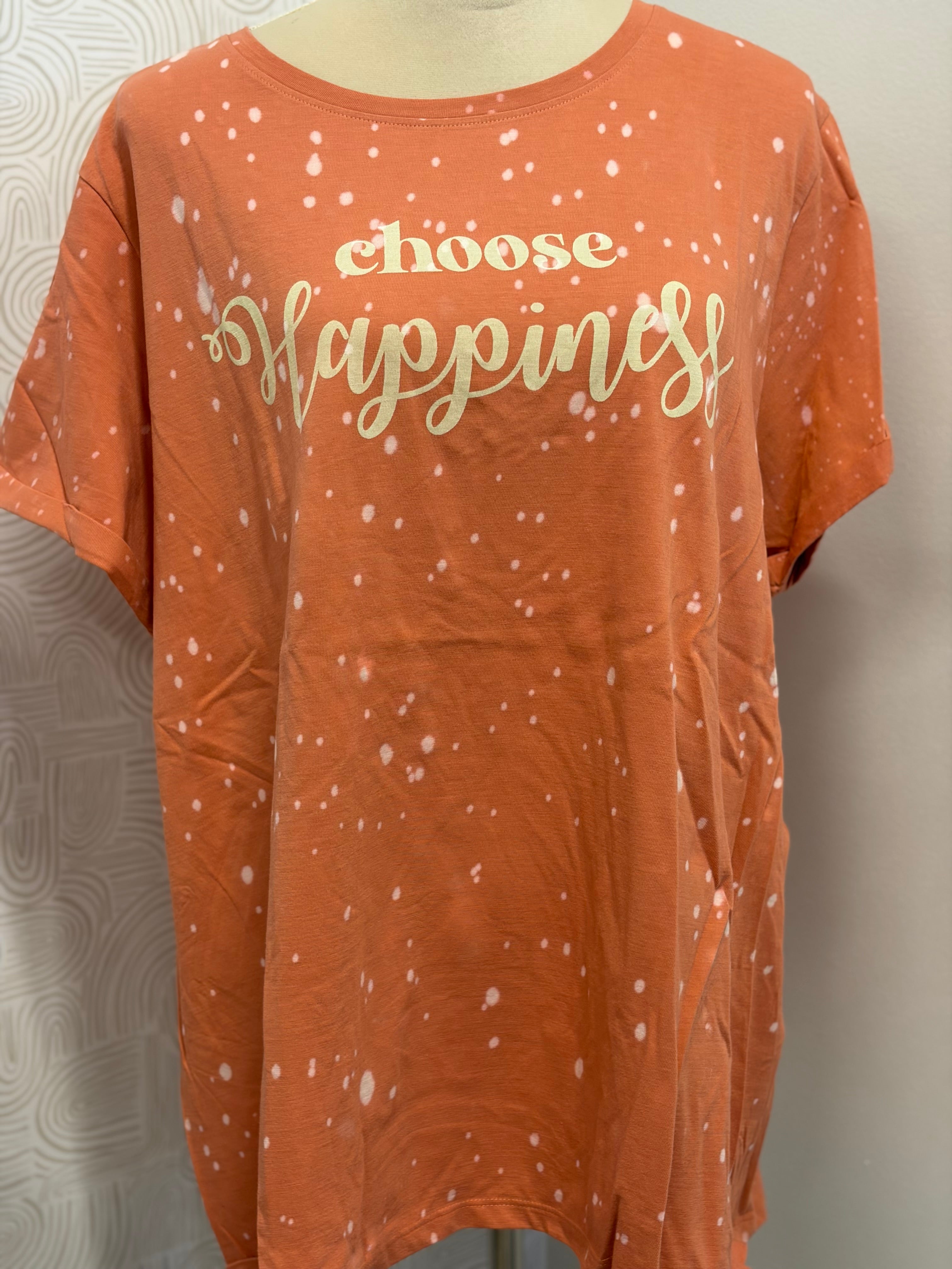 NIKKI & ALEX Choose Happiness Bleached Tee **PLUS SALE** on Simply Obsessed
