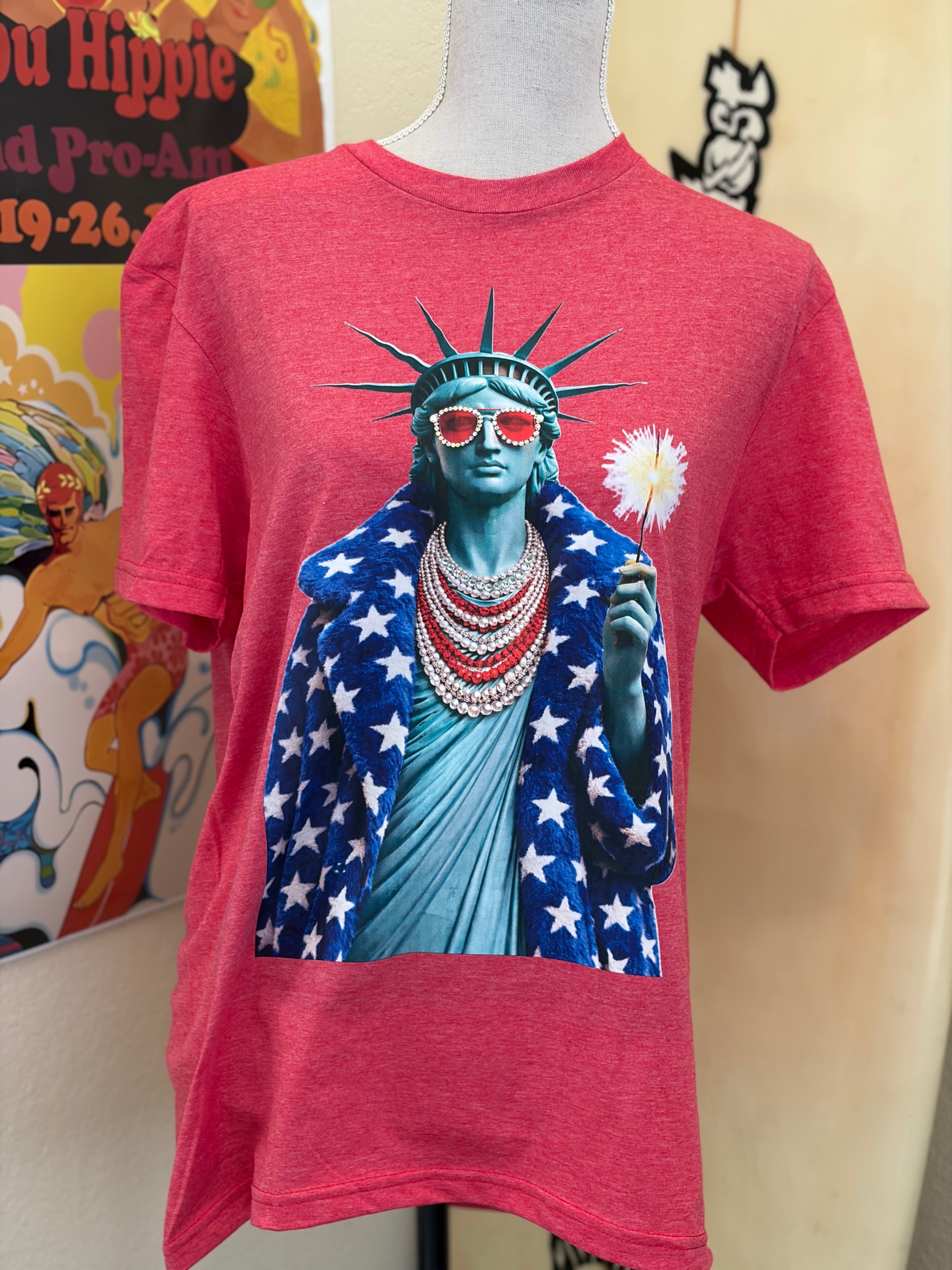 T-SHIRT JUNKIE Statue of Liberty Bling Tee on Simply Obsessed