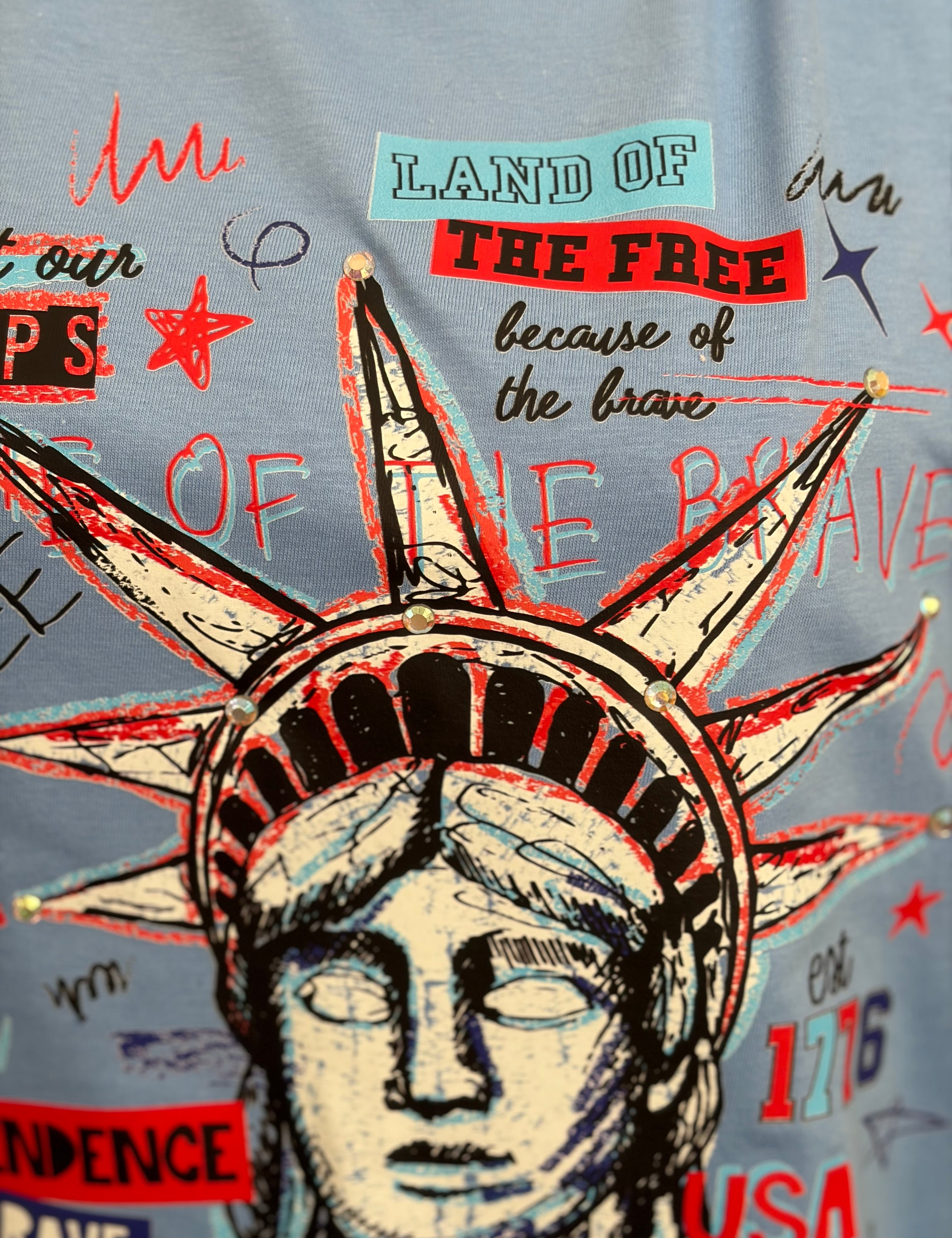 T-SHIRT JUNKIE Land of The Free Bling Tee on Simply Obsessed