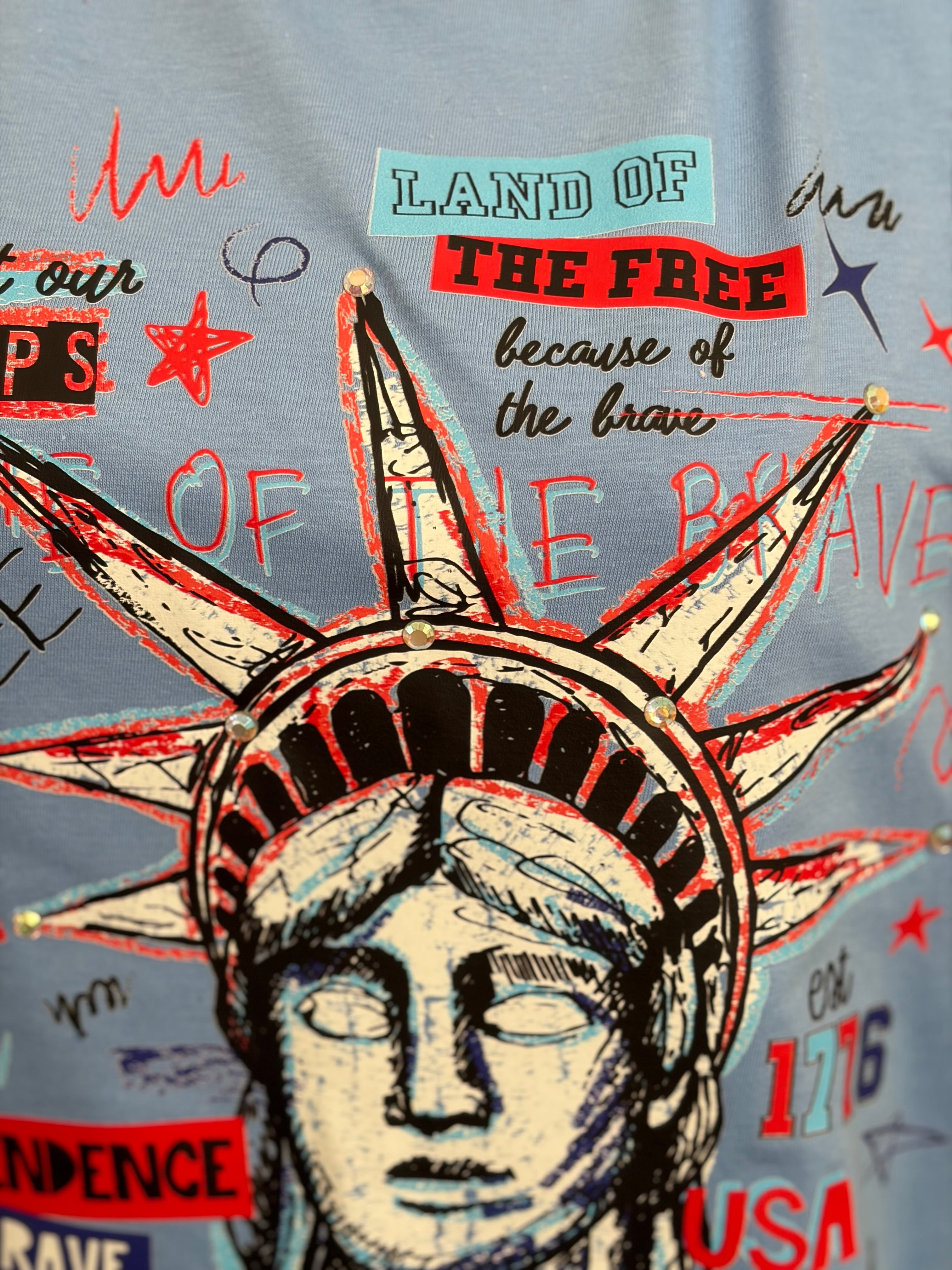 T-SHIRT JUNKIE Land of The Free Bling Tee on Simply Obsessed