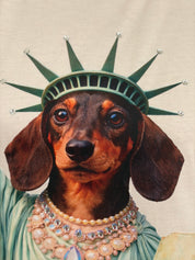 T-SHIRT JUNKIE Liberty Weiner Dog Bling Tee on Simply Obsessed
