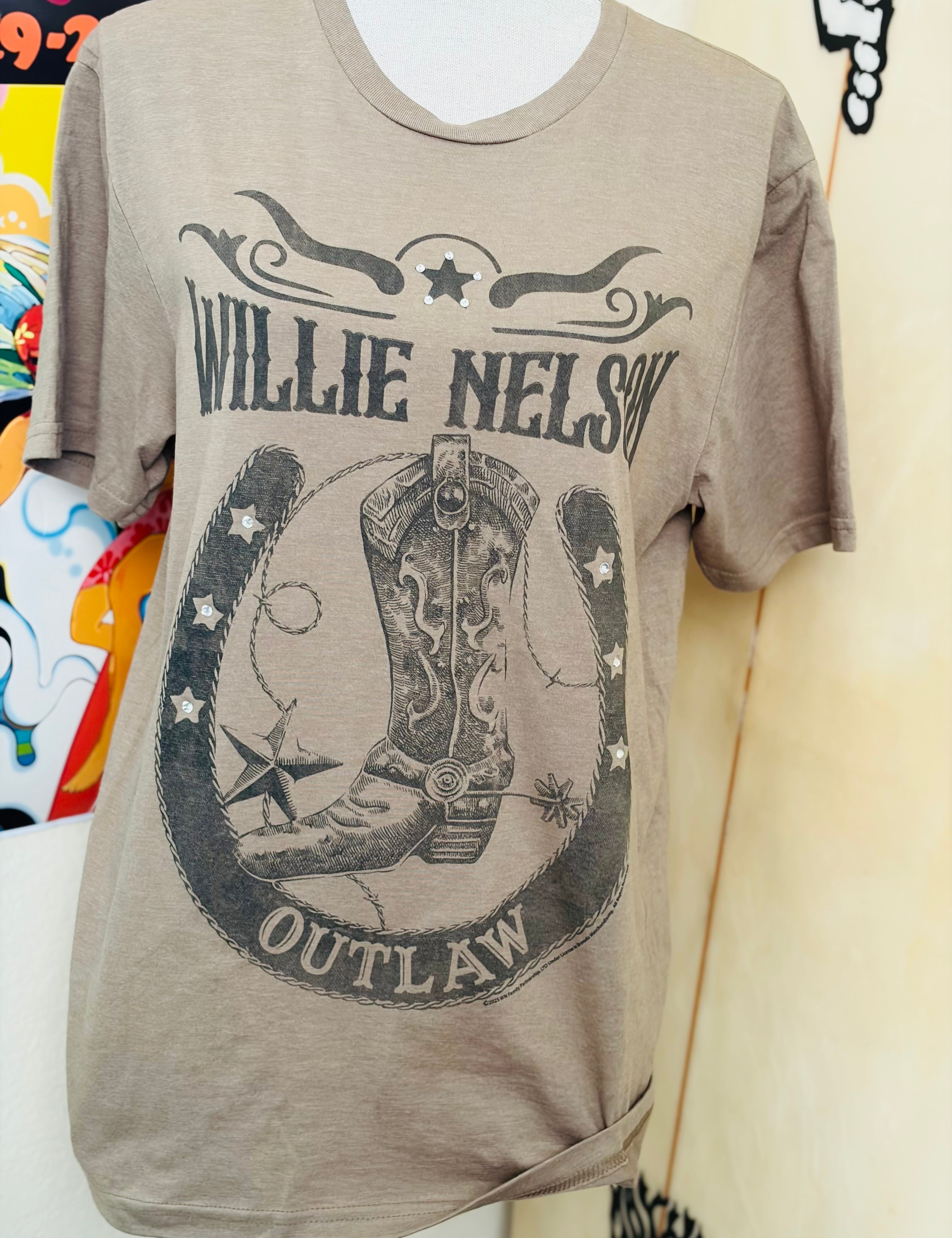 PRE-ORDER Willie Nelson Outlaw Bling Tee on Simply Obsessed