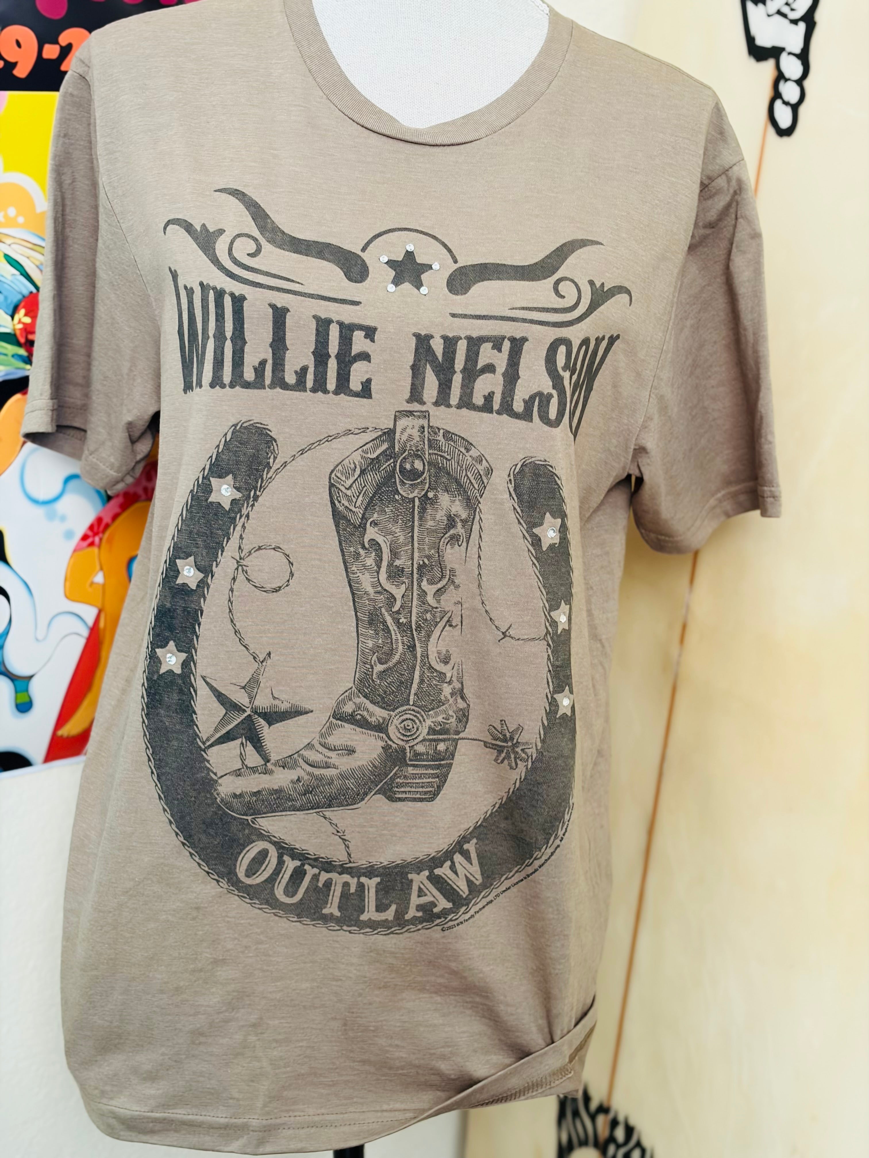 PRE-ORDER Willie Nelson Outlaw Bling Tee on Simply Obsessed