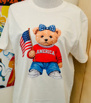 WS: T-SHIRT JUNKIE America Teddy Bear Bling Tee on Simply Obsessed