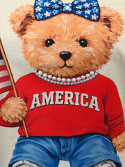 WS: T-SHIRT JUNKIE America Teddy Bear Bling Tee on Simply Obsessed
