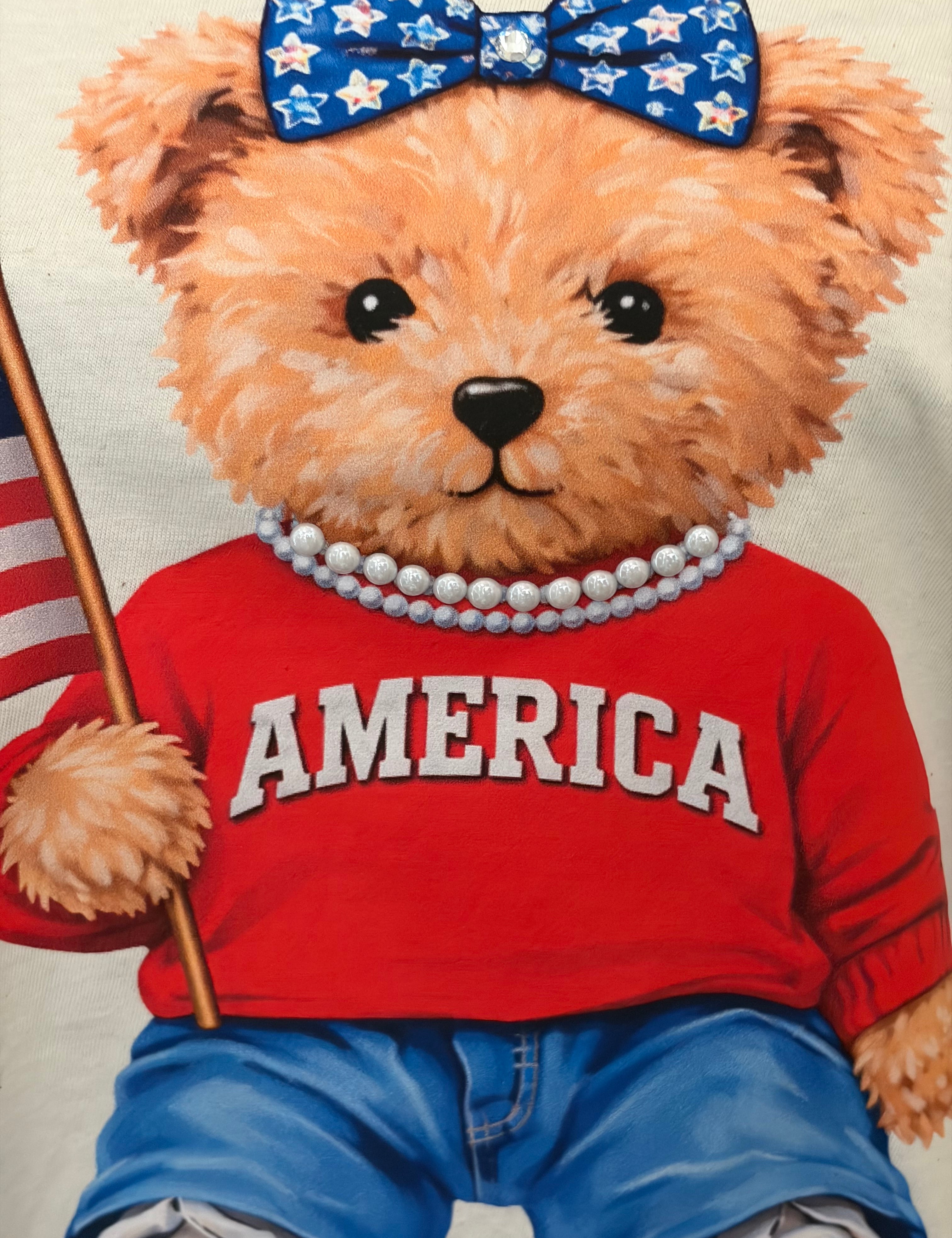 WS: T-SHIRT JUNKIE America Teddy Bear Bling Tee on Simply Obsessed