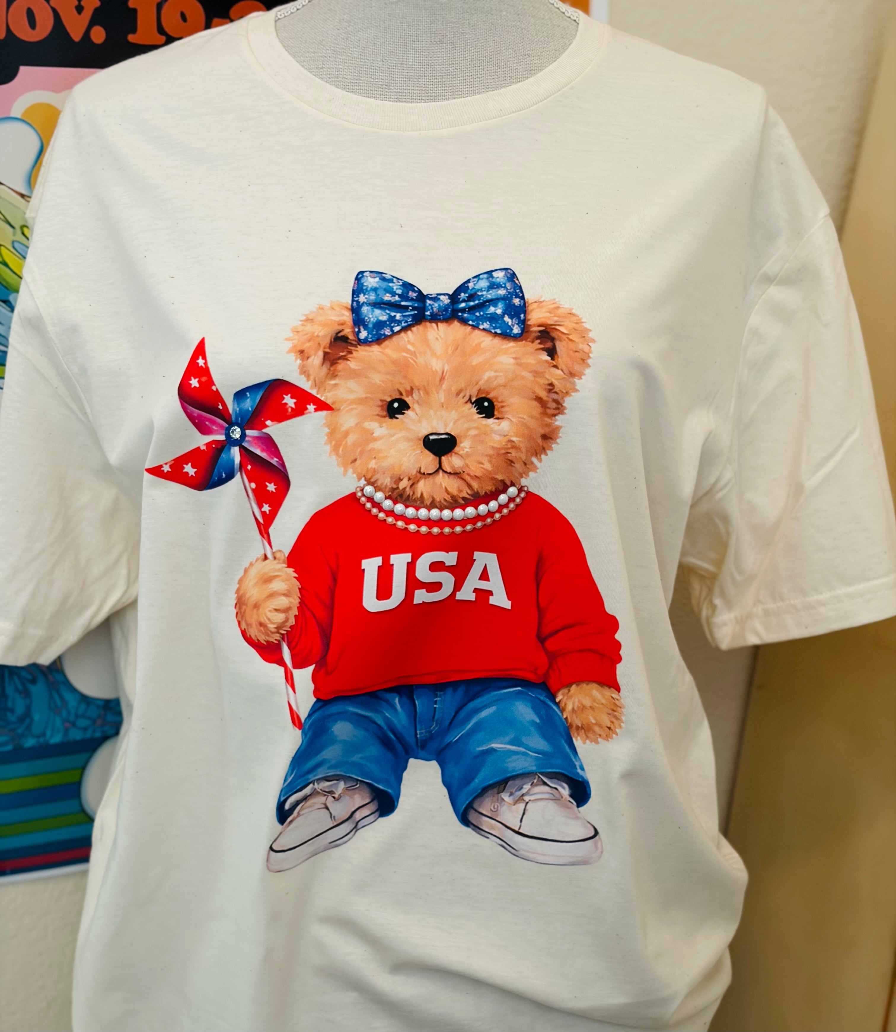 WS: T-SHIRT JUNKIE USA Teddy Bear Bling Tee on Simply Obsessed