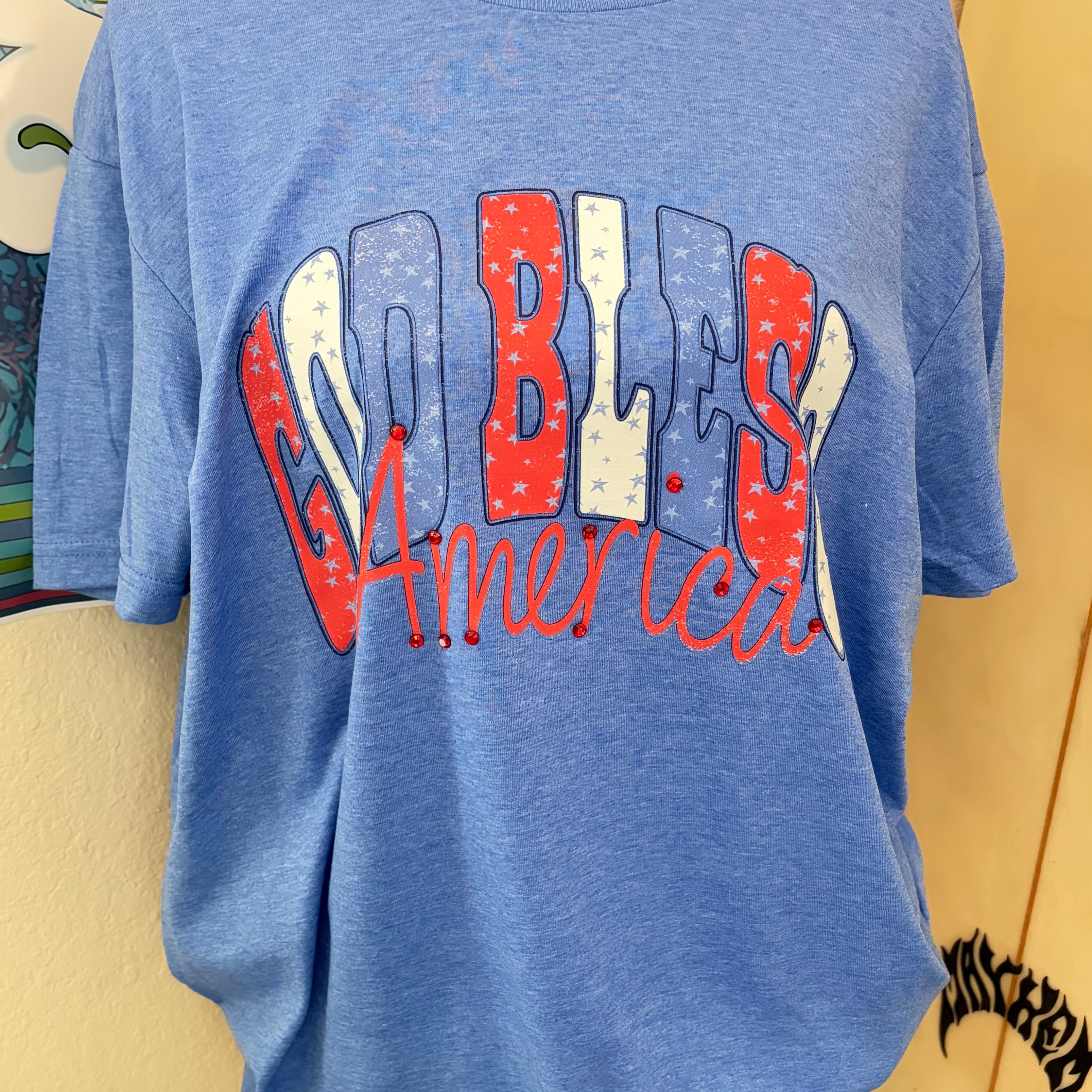 WS: T-SHIRT JUNKIE God Bless America Bling Tee on Simply Obsessed