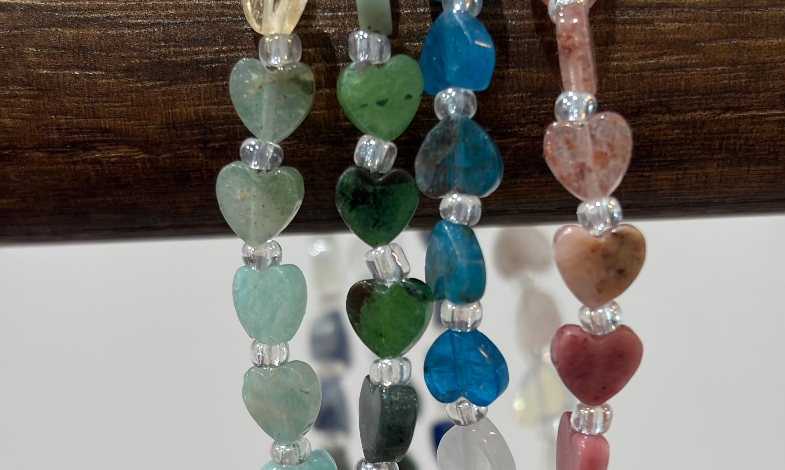 MALIBU HIPPIE Real Gemstone Heart Stretchy Bracelets on Simply Obsessed