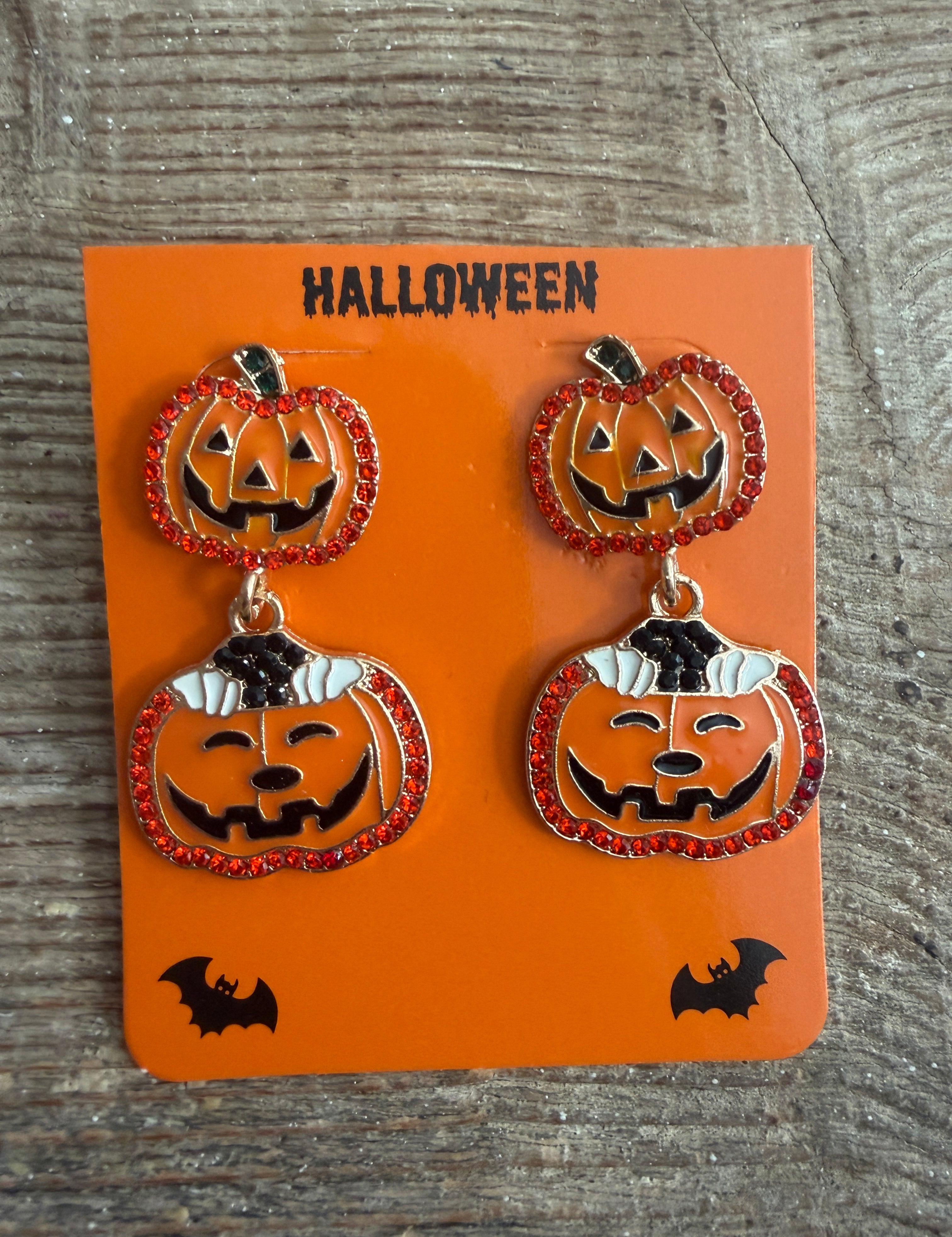 Halloween Double Pumpkin Earrings **SALE** on Simply Obsessed