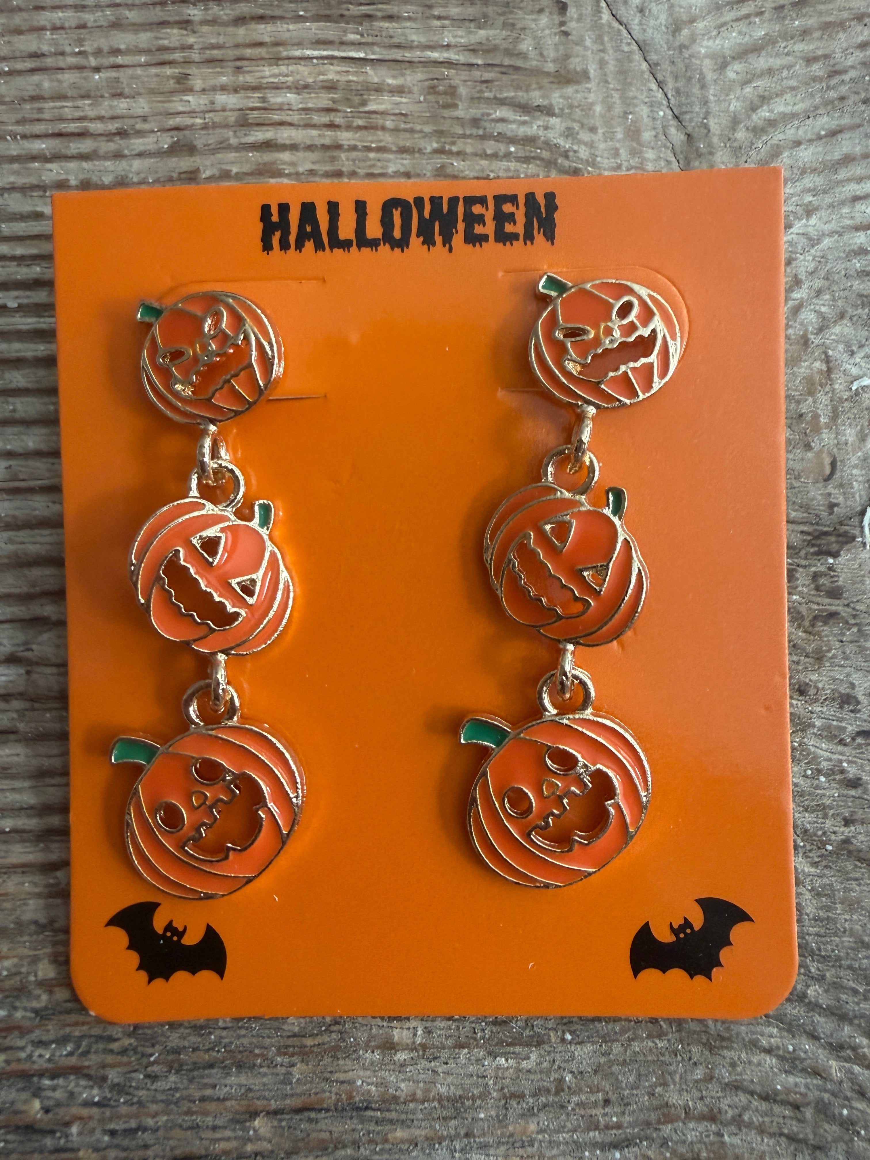 Halloween Triple Pumpkin Earrings **SALE** on Simply Obsessed