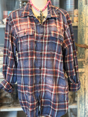 WS: MALIBU HIPPIE Denim Bleached Flannel on Simply Obsessed