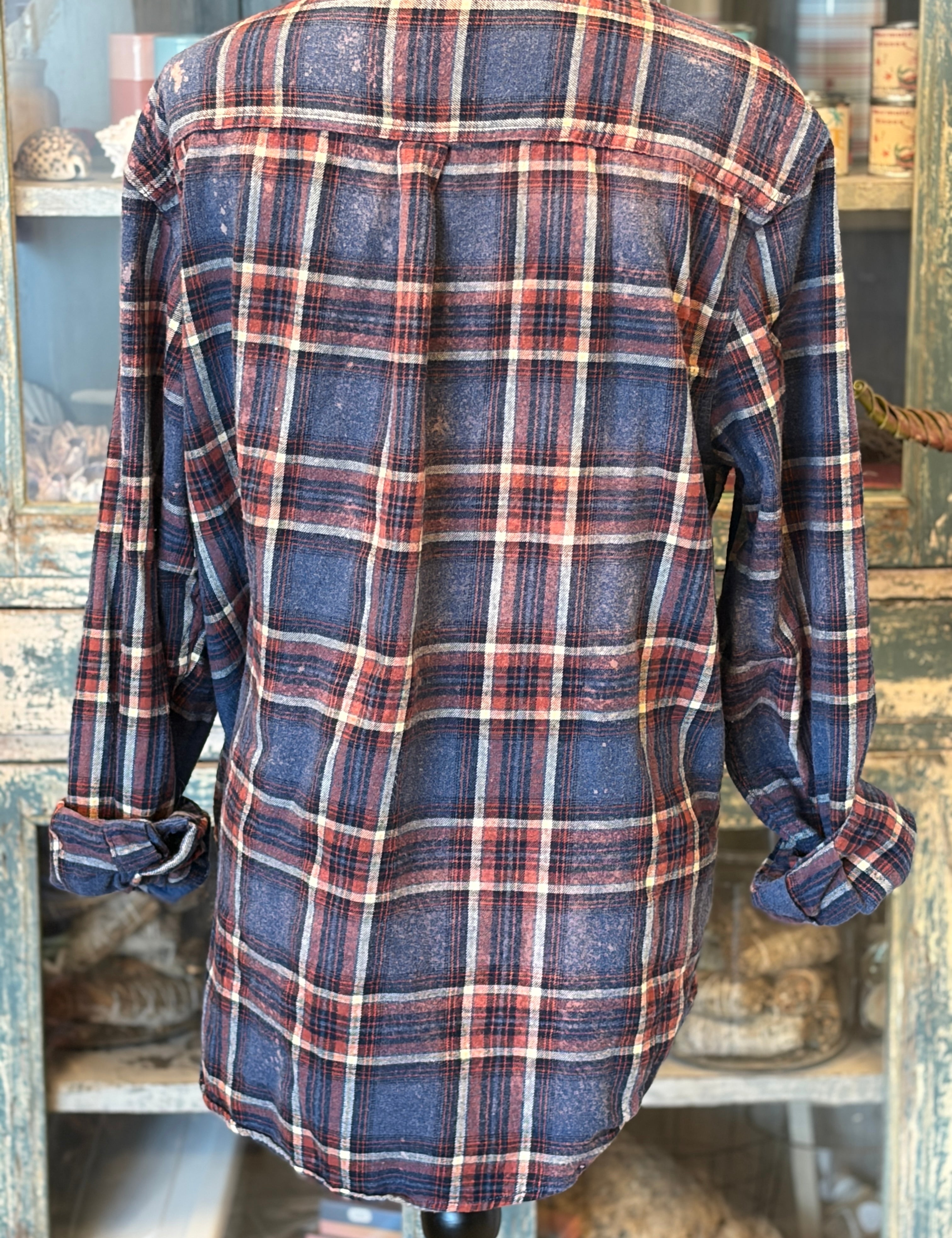 WS: MALIBU HIPPIE Denim Bleached Flannel on Simply Obsessed
