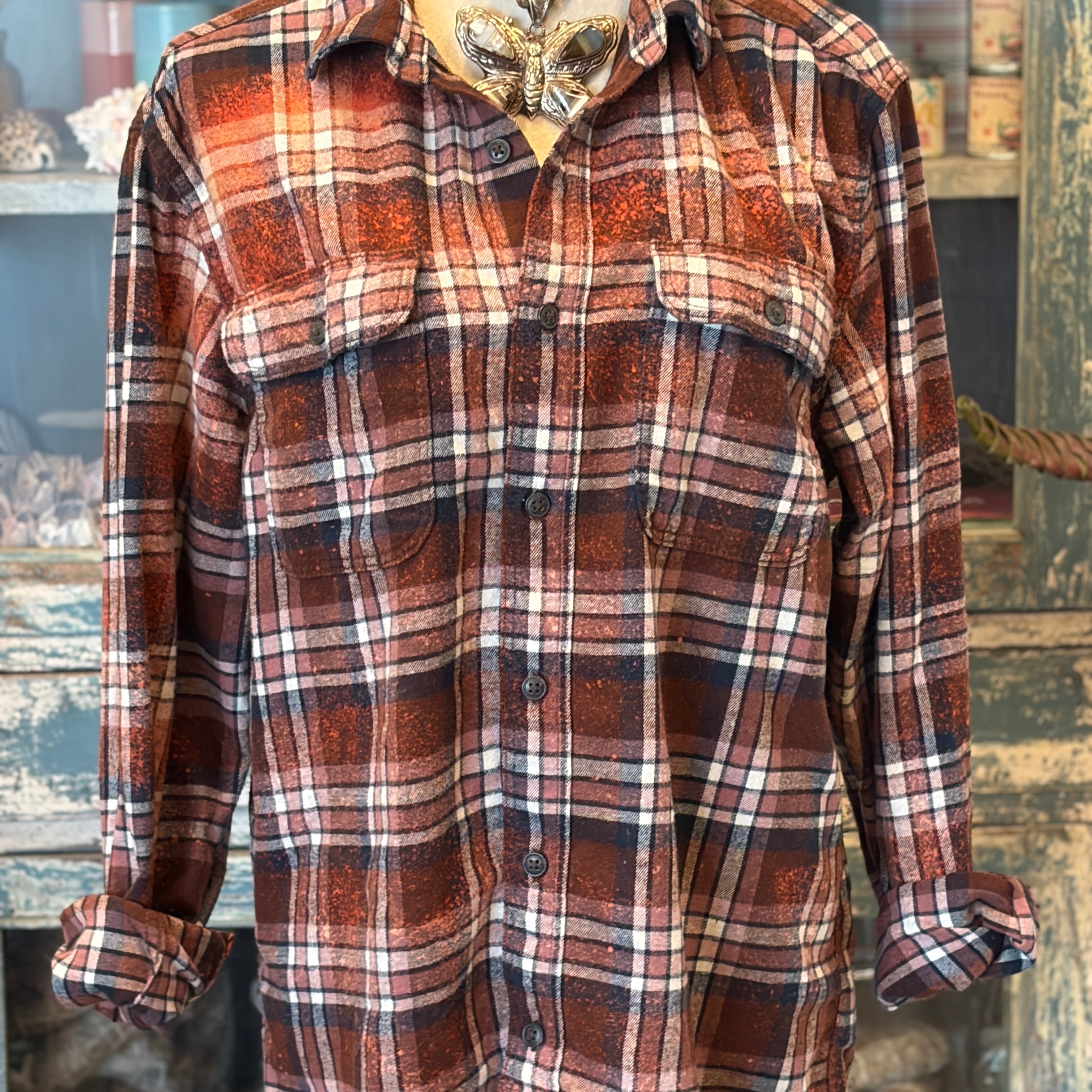 WS: MALIBU HIPPIE Autumn Bleached Flannel on Simply Obsessed