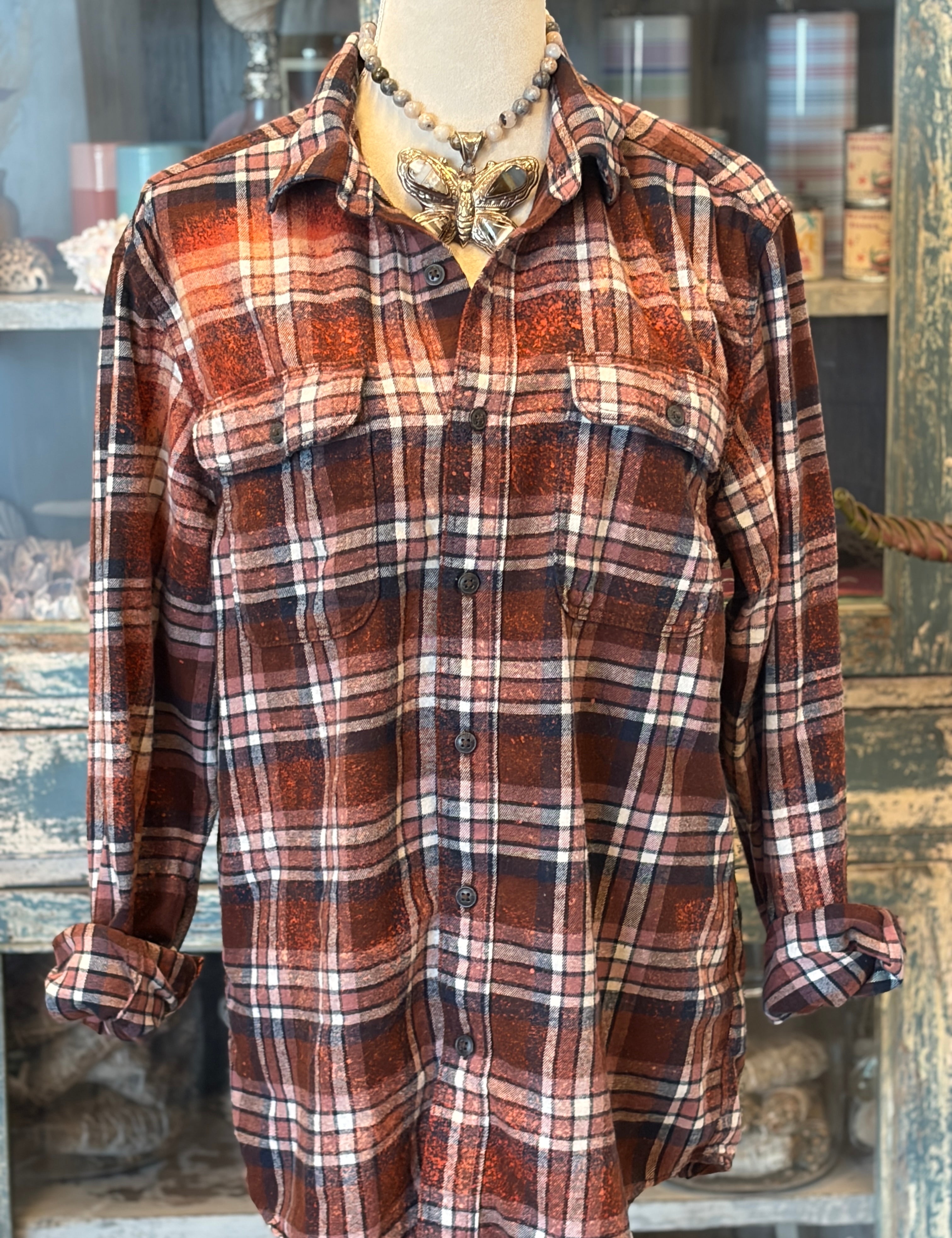 WS: MALIBU HIPPIE Autumn Bleached Flannel on Simply Obsessed