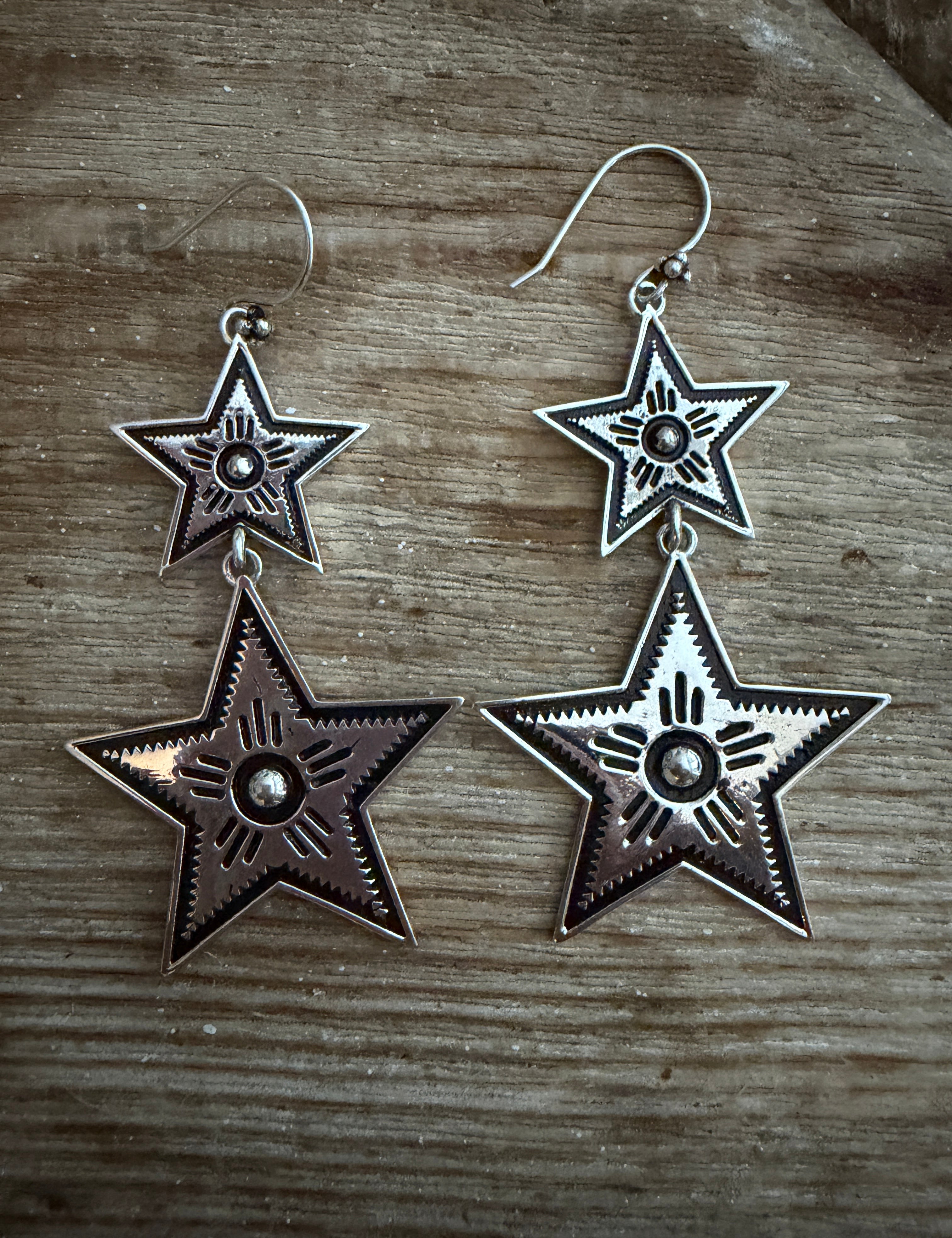 NIZHONI Handmade Star Gazer Sterling Silver Dangle Earrings **SALE** on Simply Obsessed
