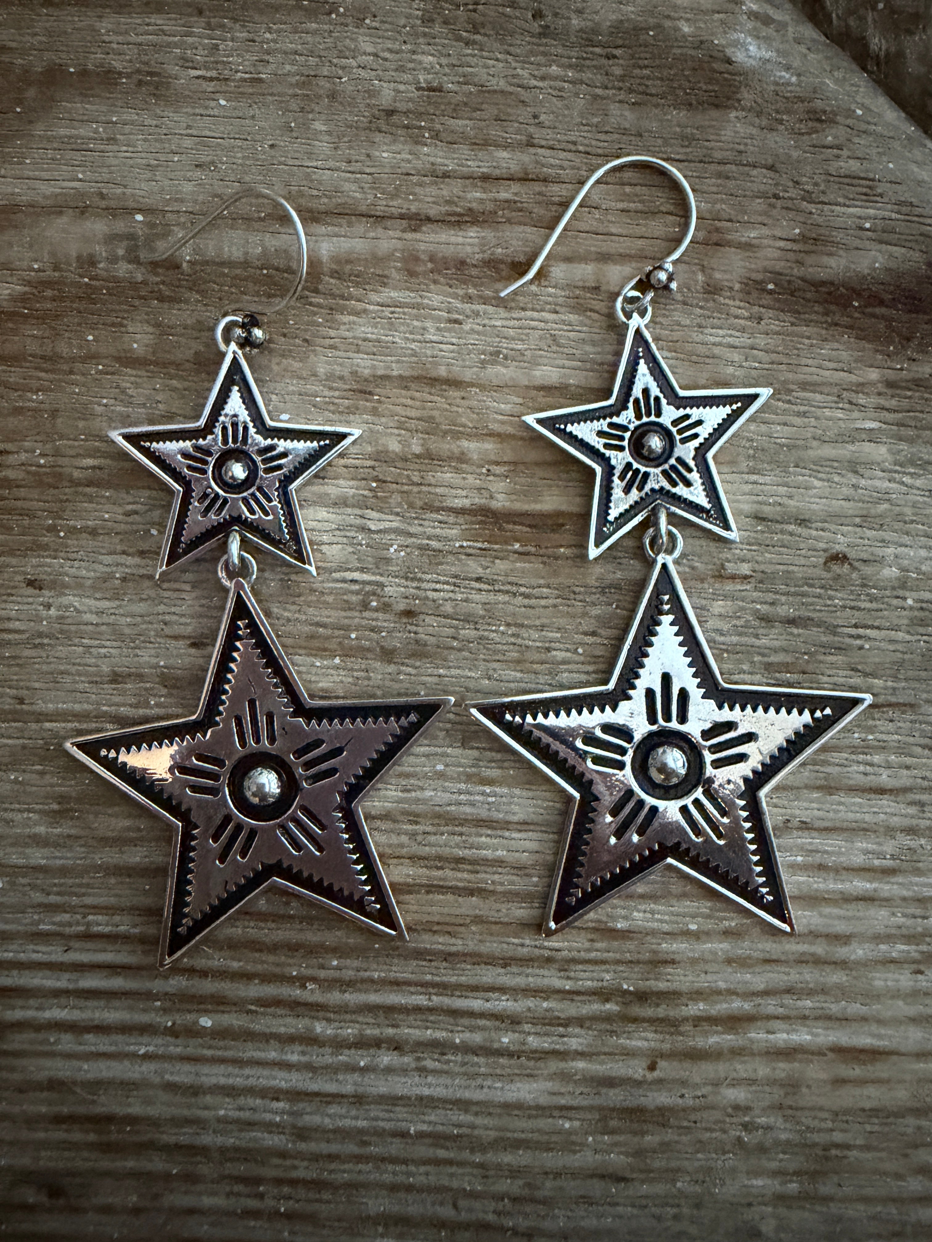 NIZHONI Handmade Star Gazer Sterling Silver Dangle Earrings **SALE** on Simply Obsessed