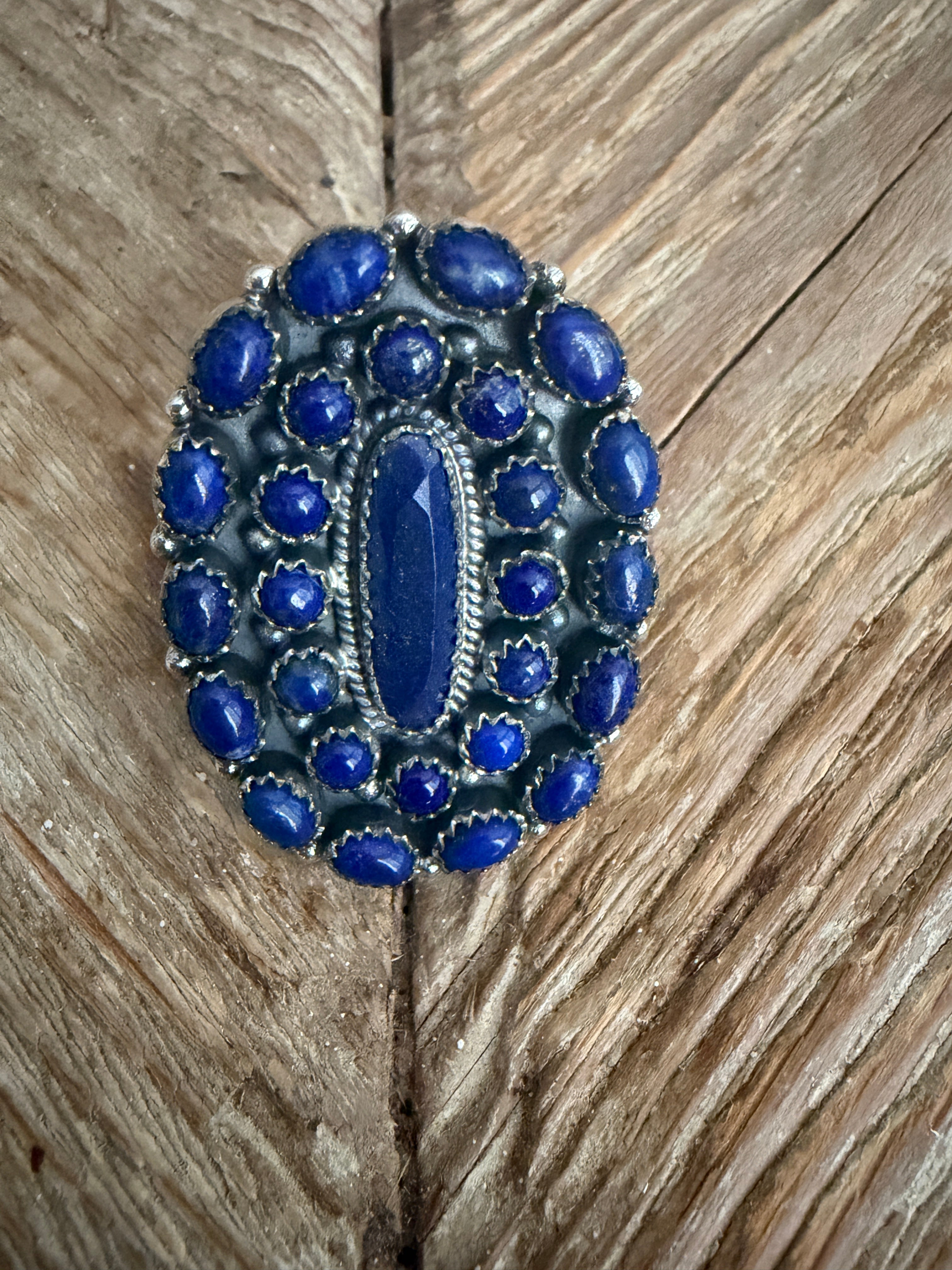 NIZHONI Handmade Sterling Silver & Lapis Cluster Adjustable Ring **SALE** on Simply Obsessed