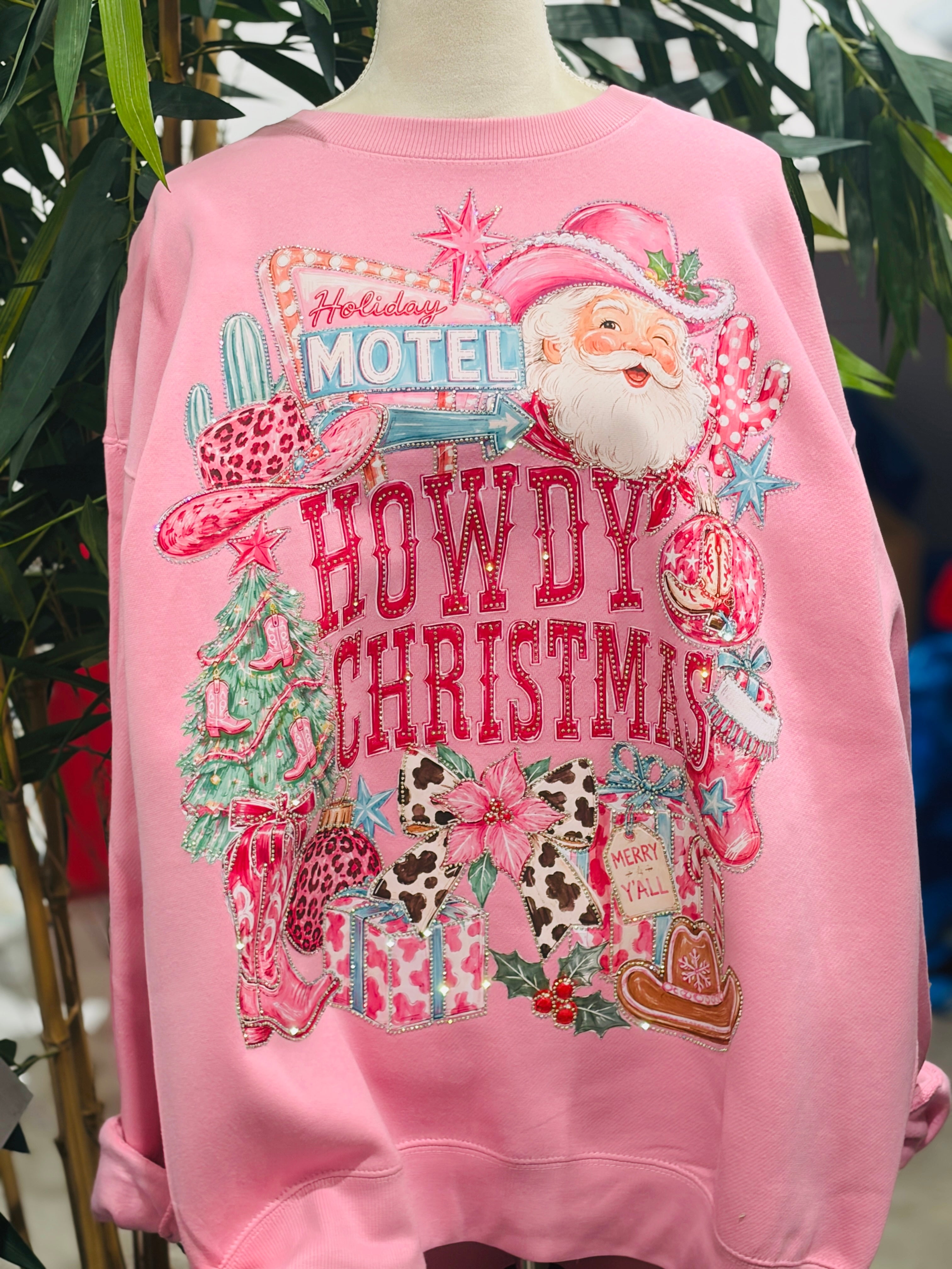 MALIBU HIPPIE Howdy Christmas Bling Sweatshirt on Simply Obsessed