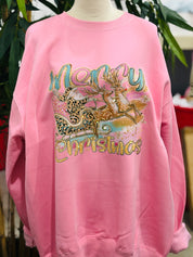 MALIBU HIPPIE Merry Christmas Bling Sweatshirt on Simply Obsessed