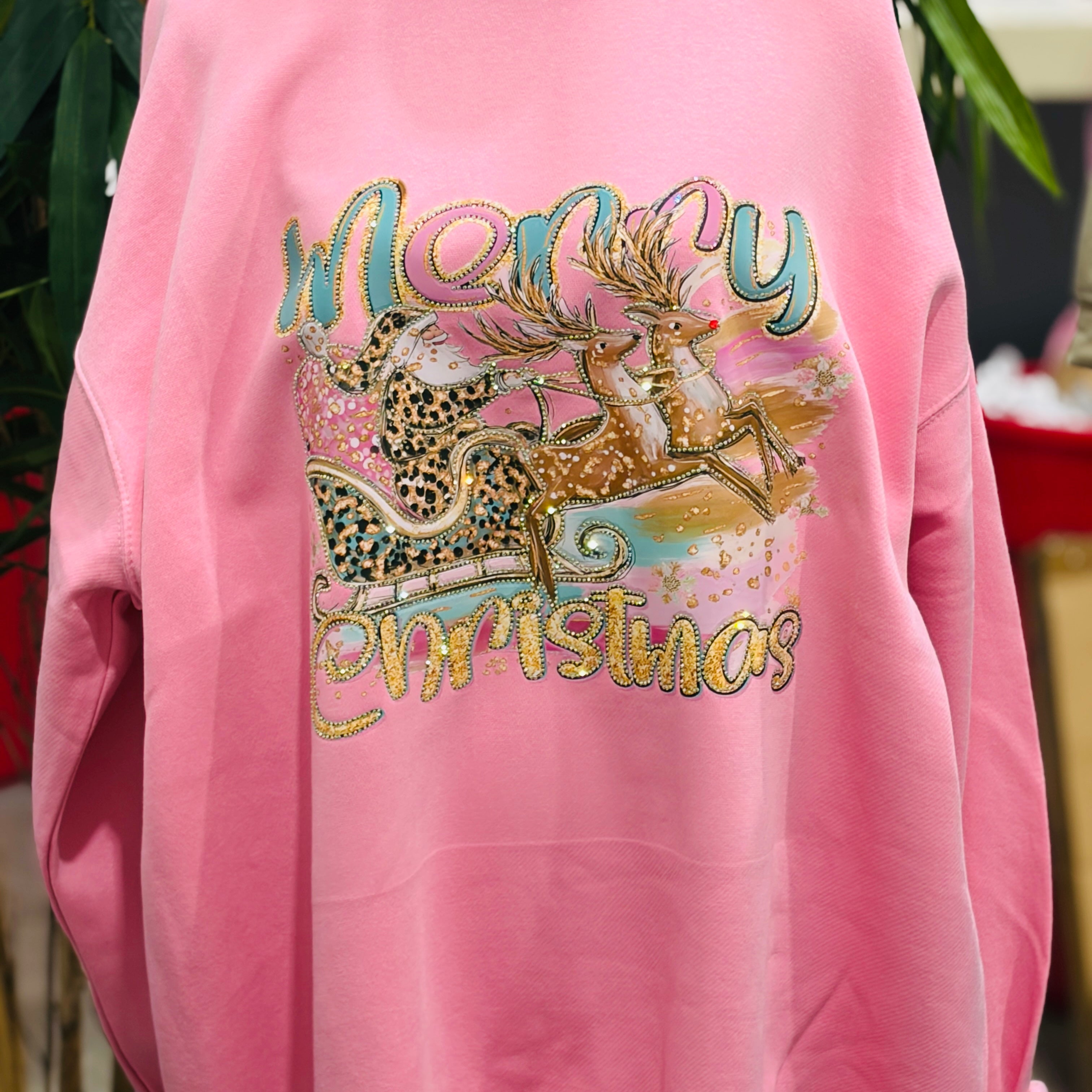 MALIBU HIPPIE Merry Christmas Bling Sweatshirt on Simply Obsessed